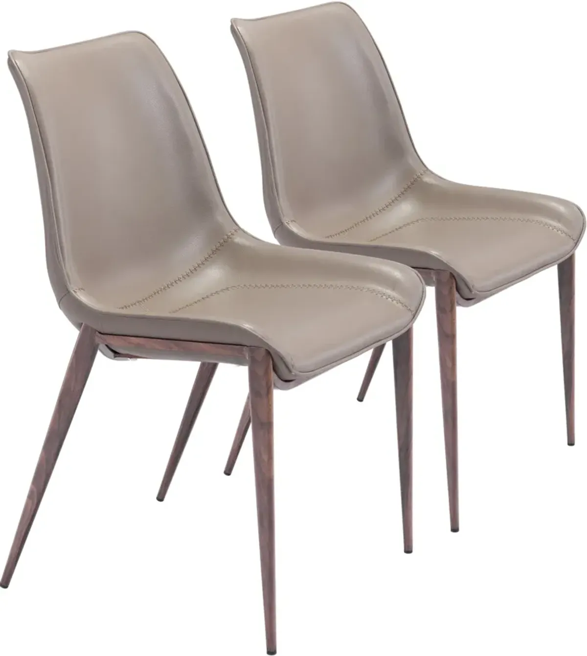 Millie Set of 2 Dining Chairs - Brown/Walnut