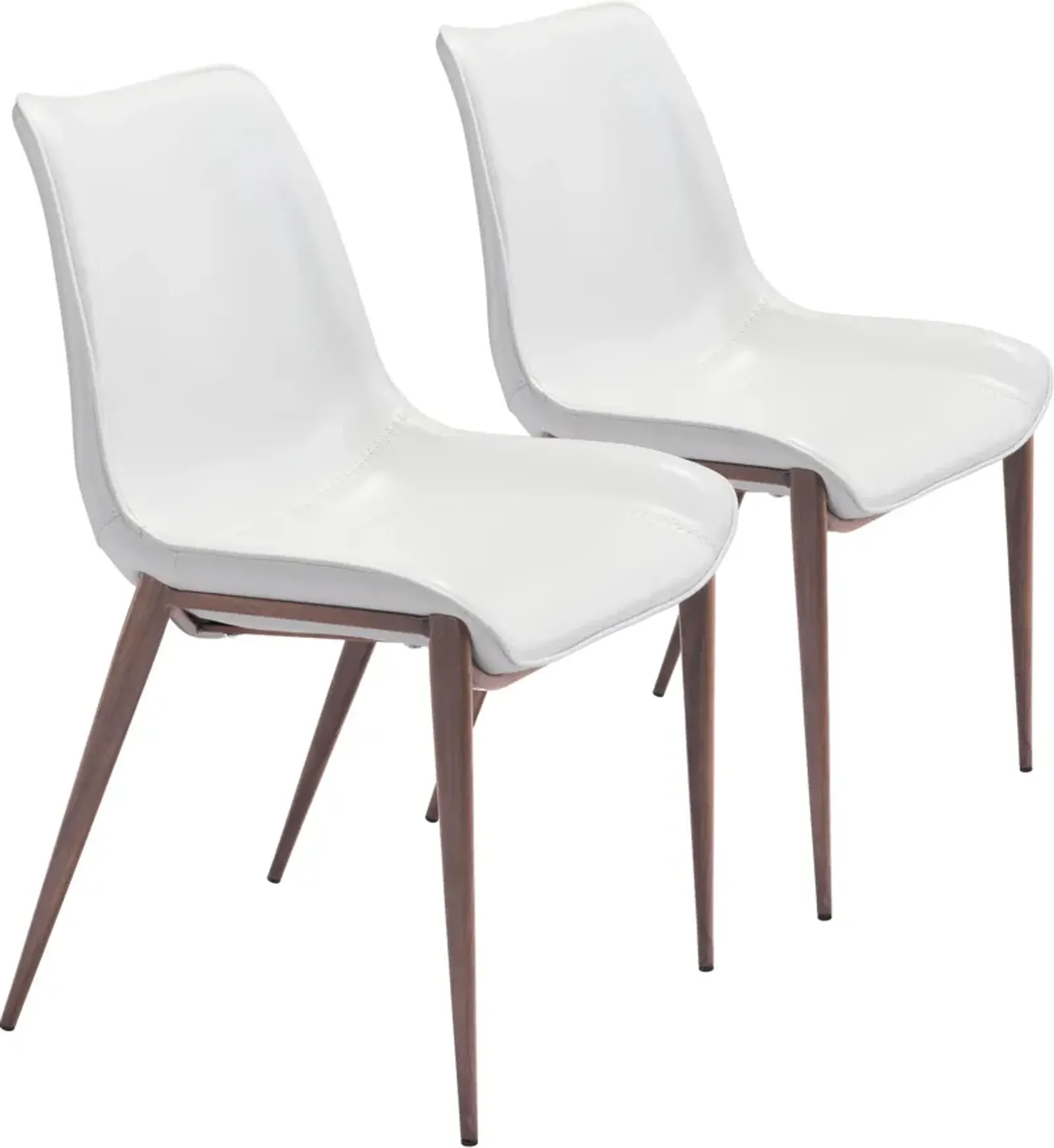 Millie Set of 2 Dining Chairs - White/Walnut