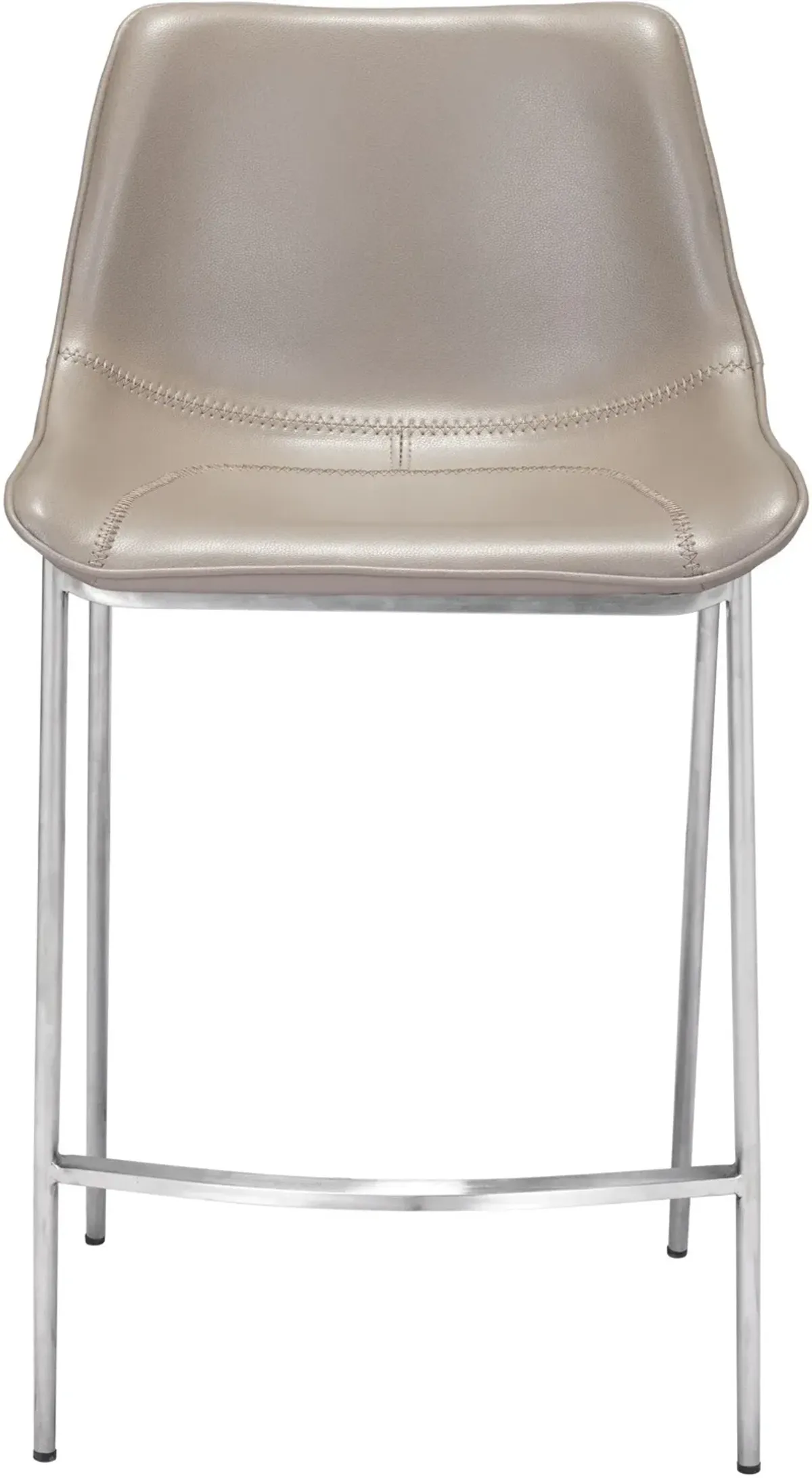 Millie Set of 2 Counter-Height Stools - Brown/Silver