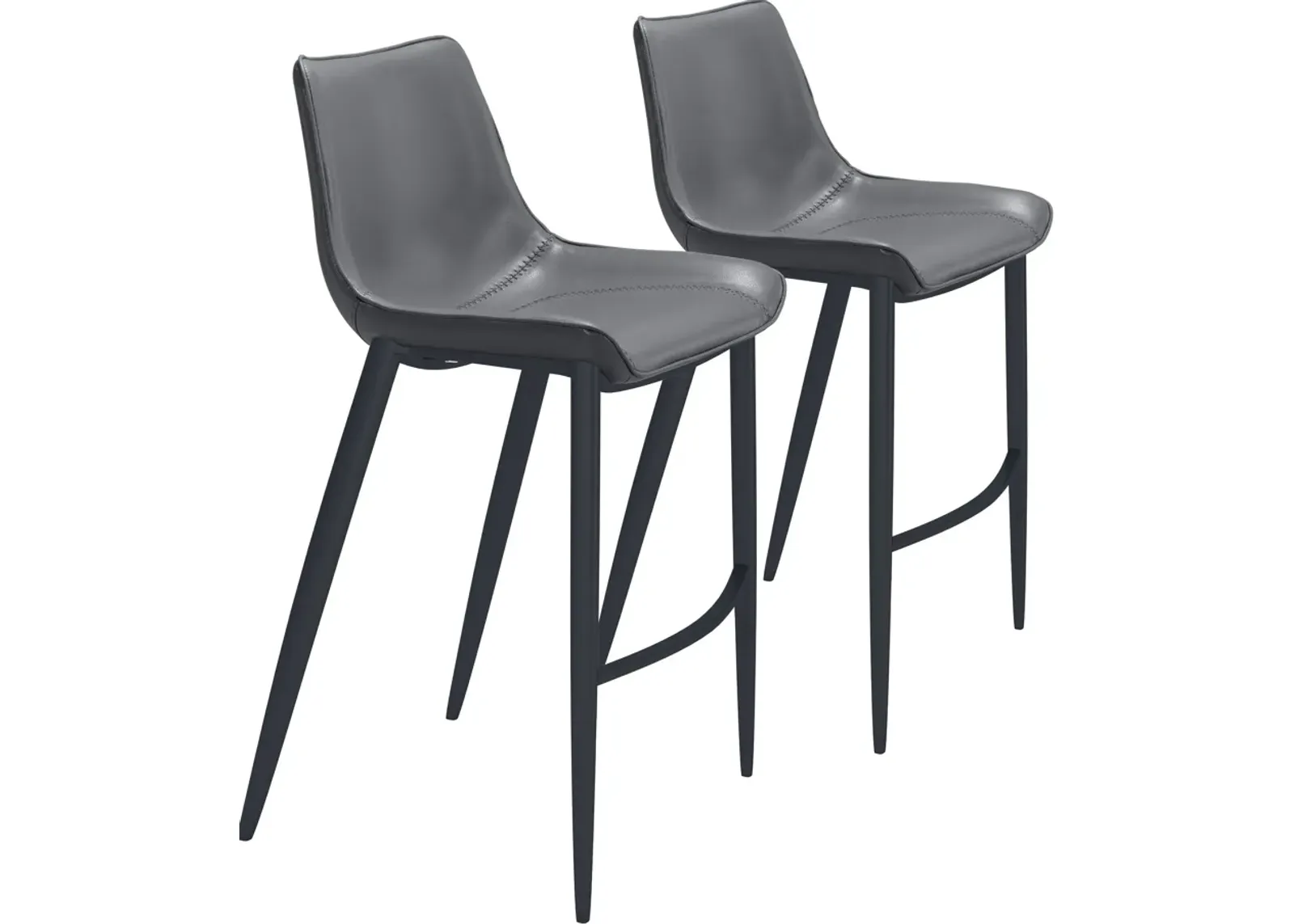 Millie Set of 2 Bar Stools - Gray/Black