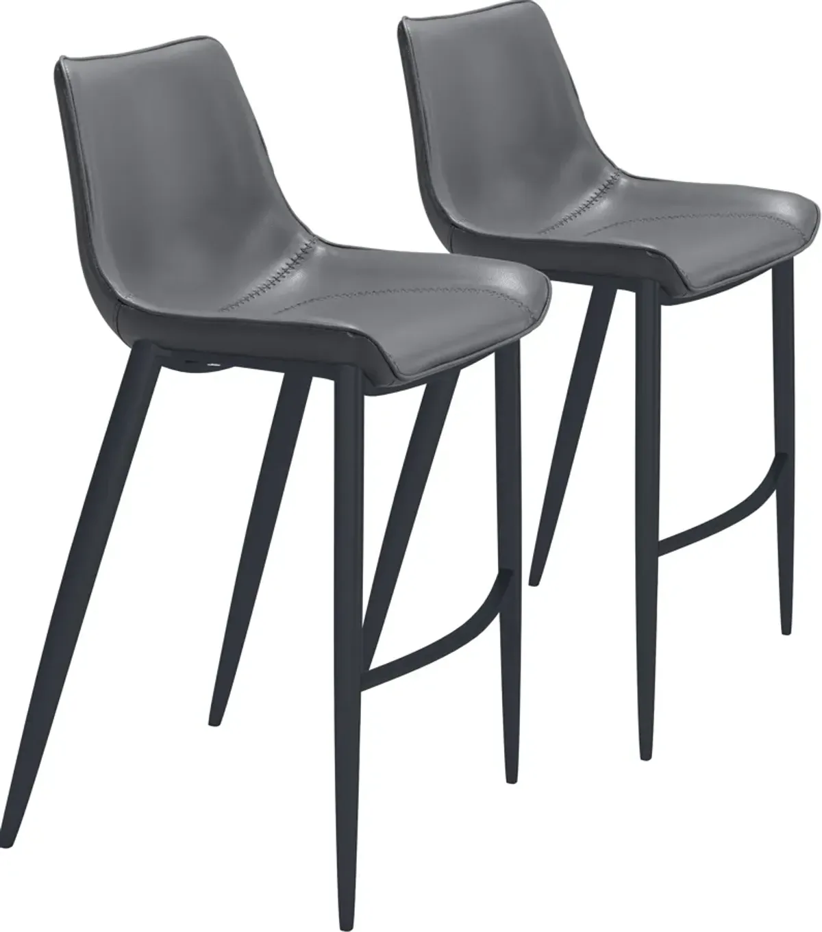 Millie Set of 2 Bar Stools - Gray/Black