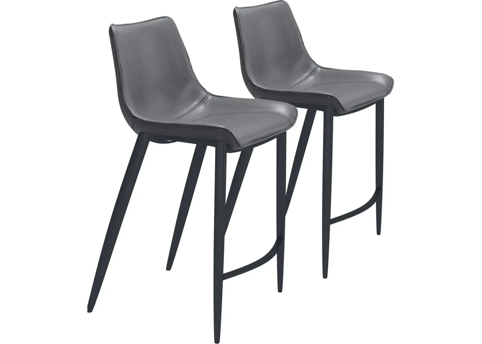 Millie Set of 2 Counter-Height Stools - Gray/Black