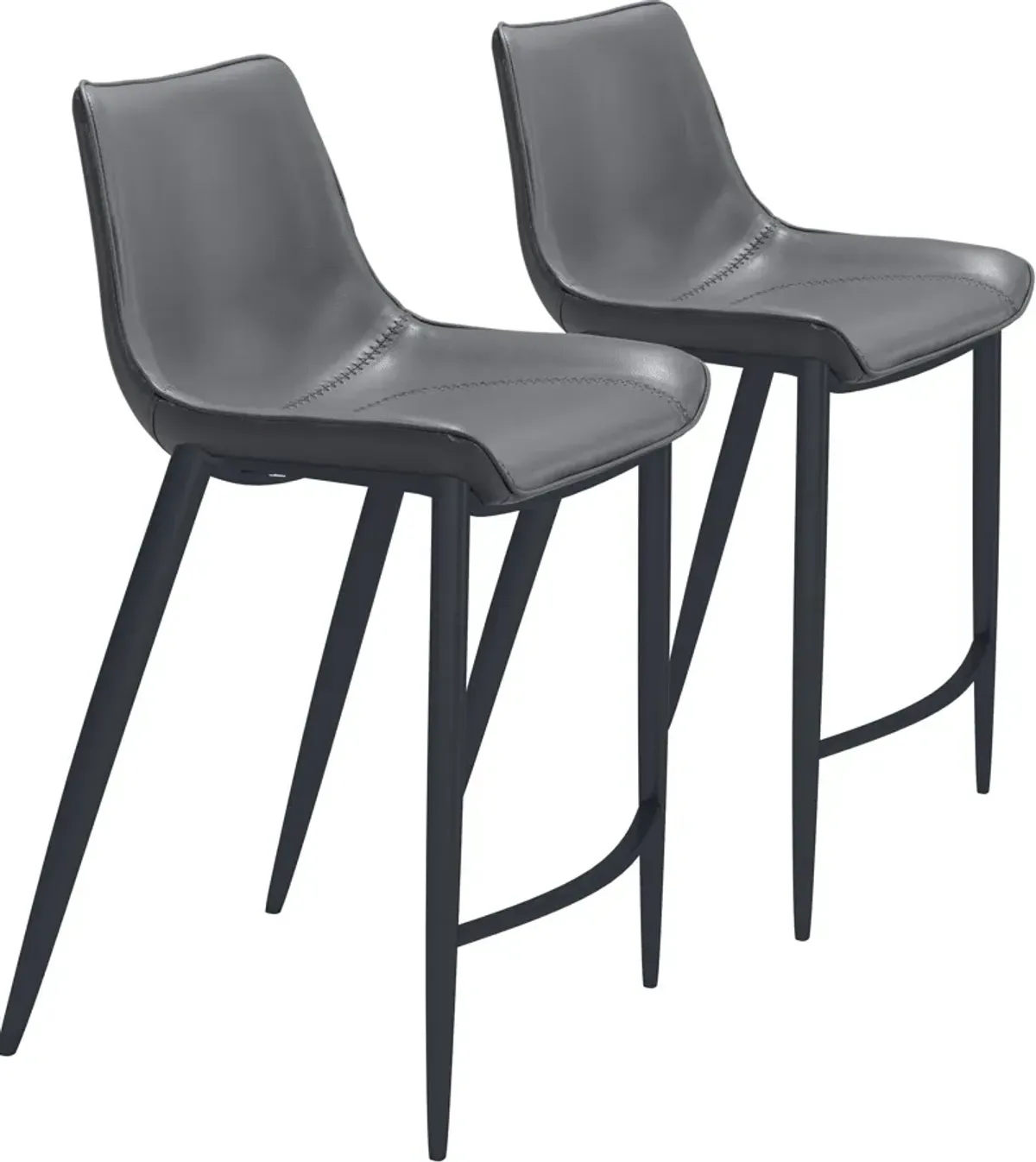 Millie Set of 2 Counter-Height Stools - Gray/Black