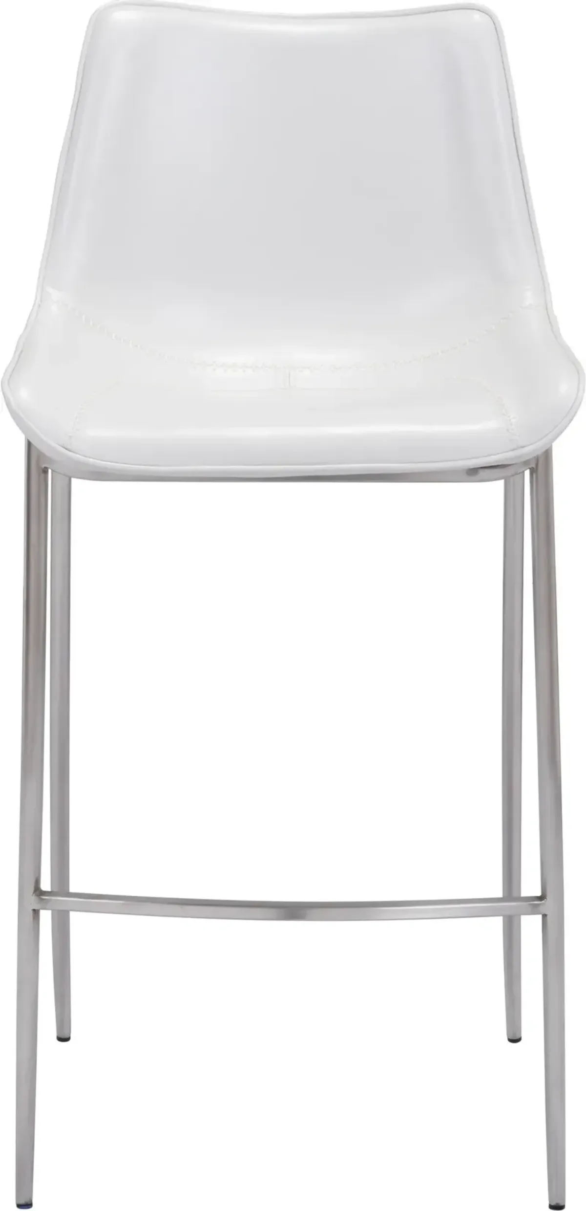 Millie Set of 2 Bar Stools - White/Silver