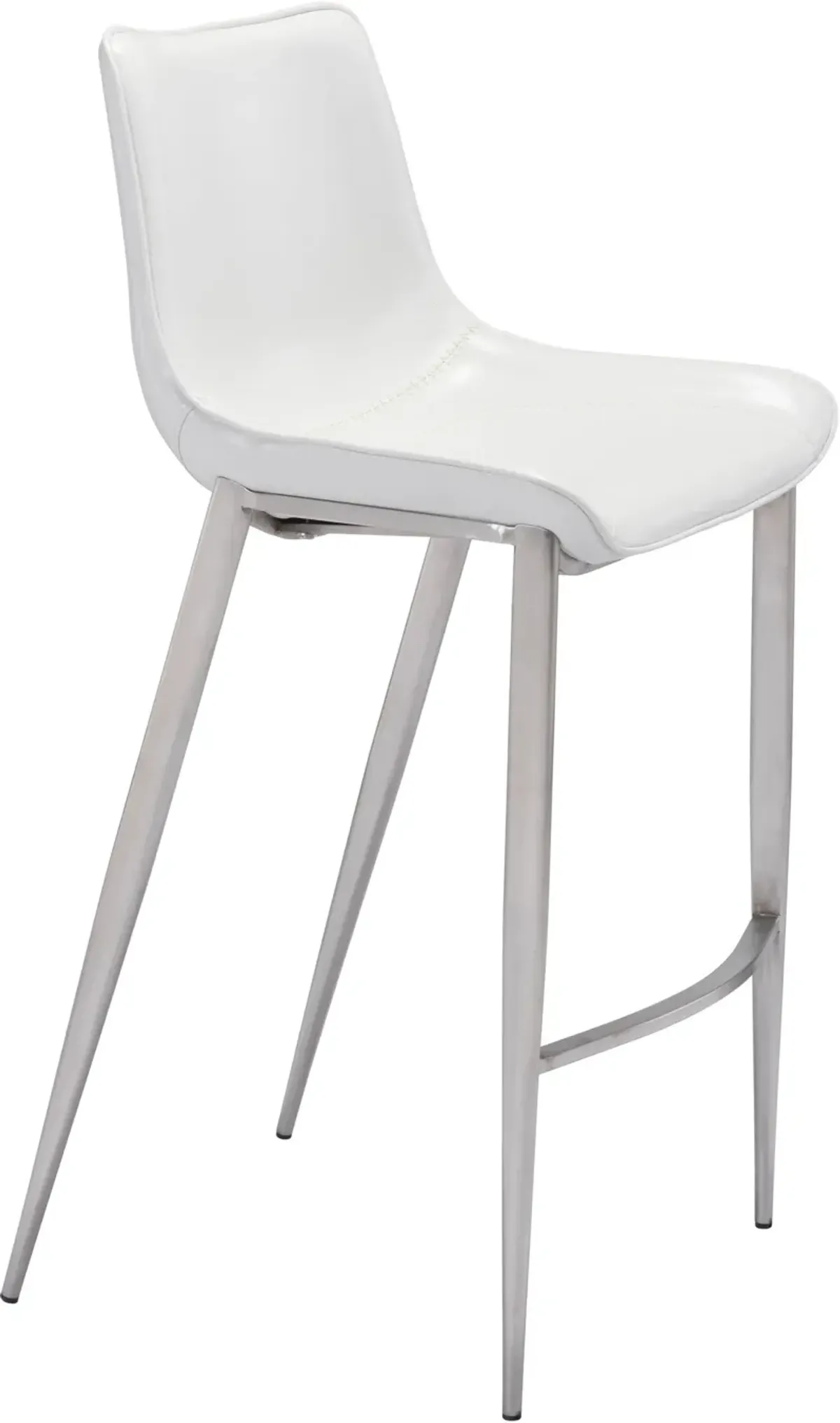 Millie Set of 2 Bar Stools - White/Silver