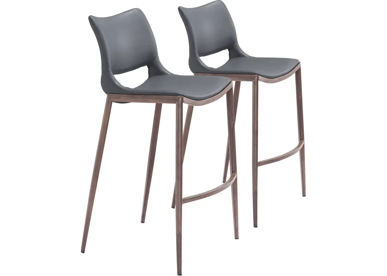 Granger Set of 2 Bar Stools - Gray/Walnut