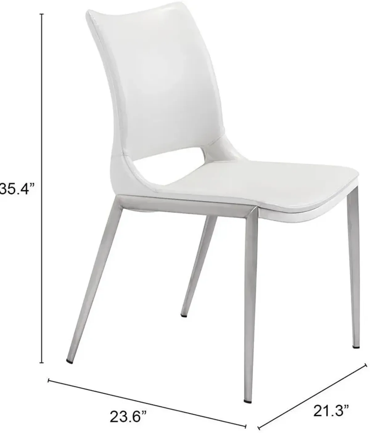 Granger Set of 2 Dining Chairs - White/Silver