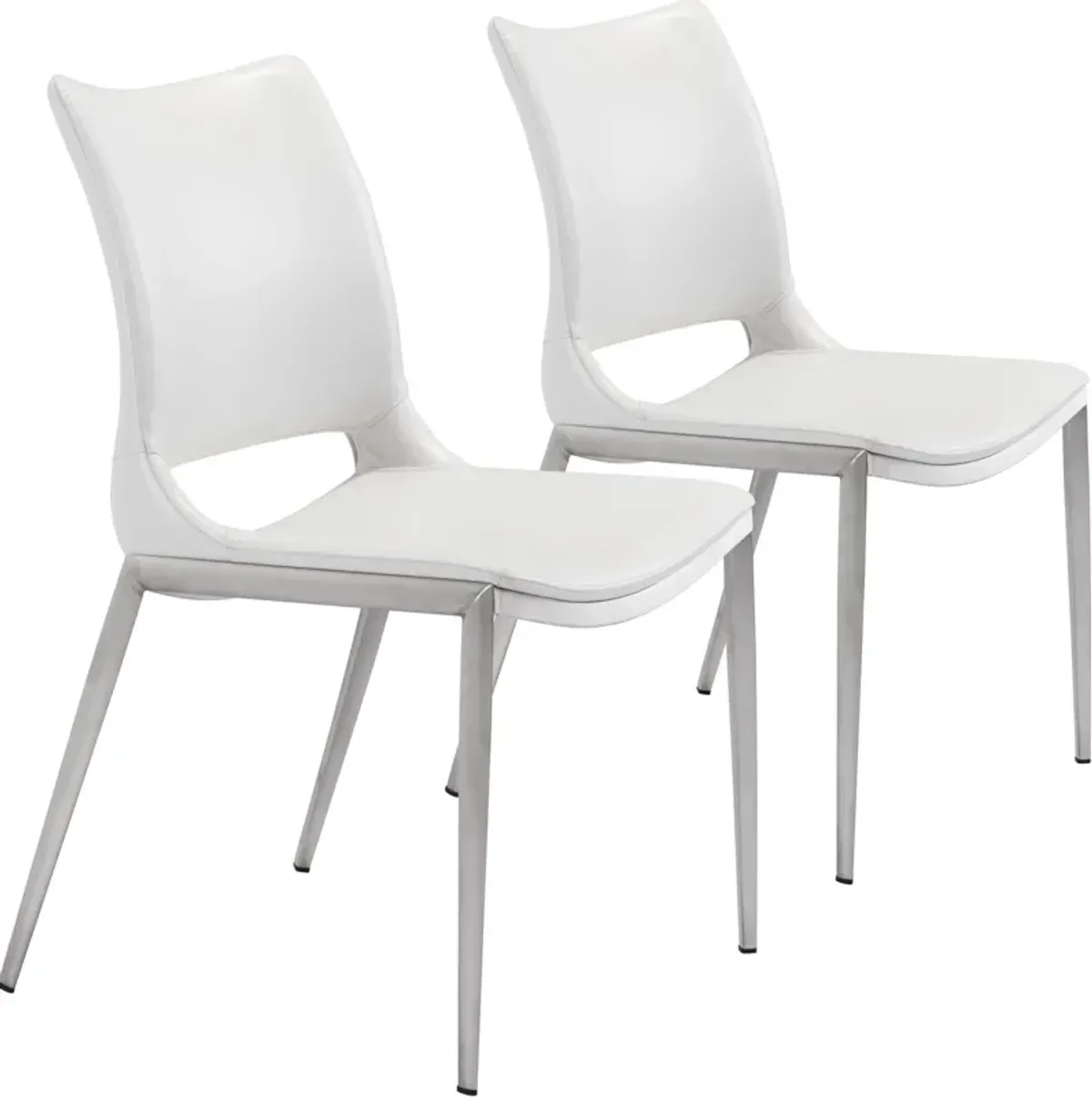 Granger Set of 2 Dining Chairs - White/Silver