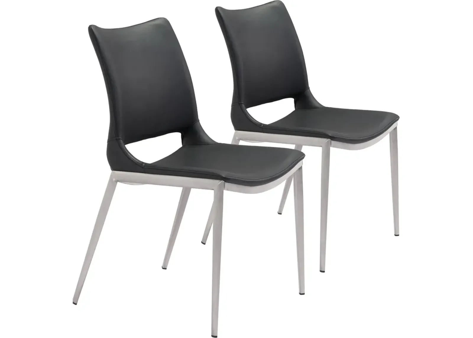 Granger Set of 2 Dining Chairs - Black/Silver