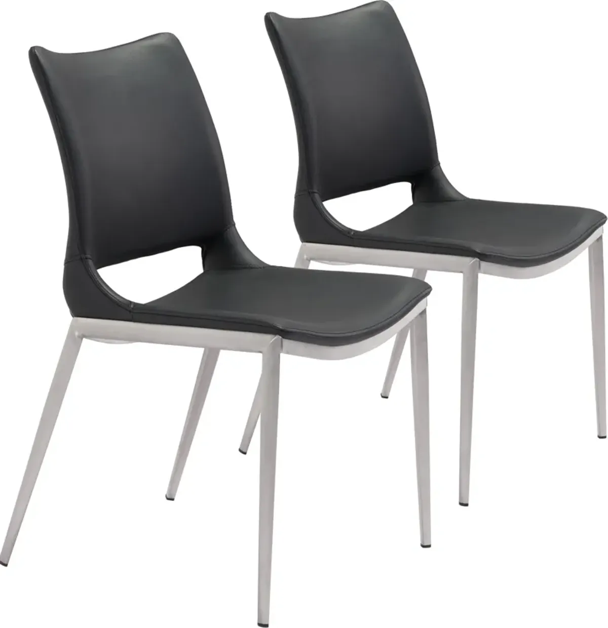 Granger Set of 2 Dining Chairs - Black/Silver