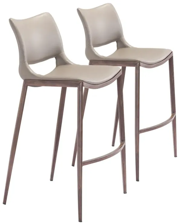 Granger Set of 2 Bar Stools - Brown/Walnut