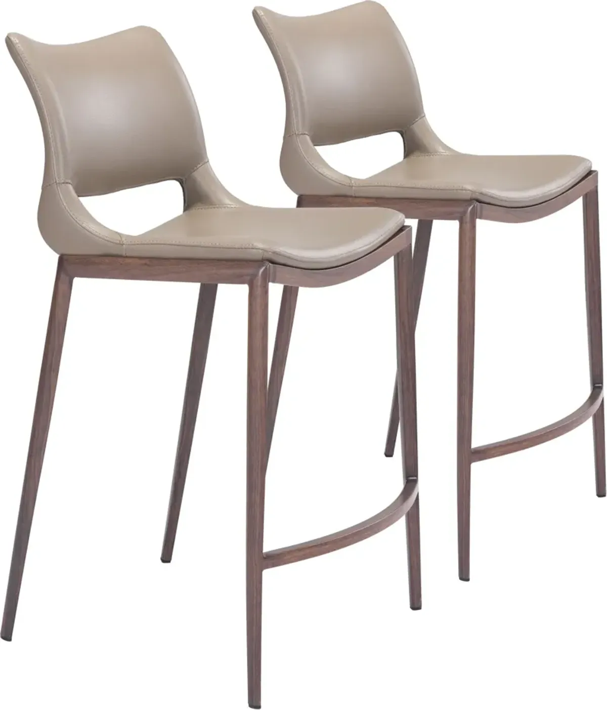 Granger Set of 2 Counter-Height Stools - Brown/Walnut