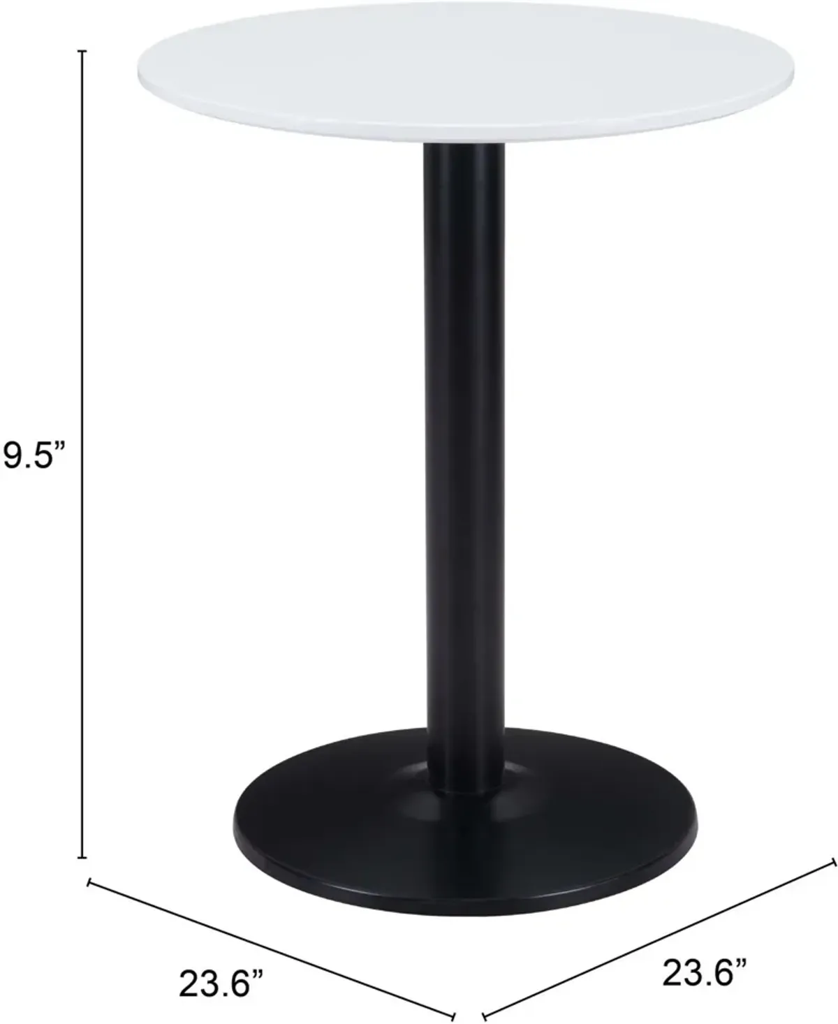 Hadassah Bistro Table - White/Black