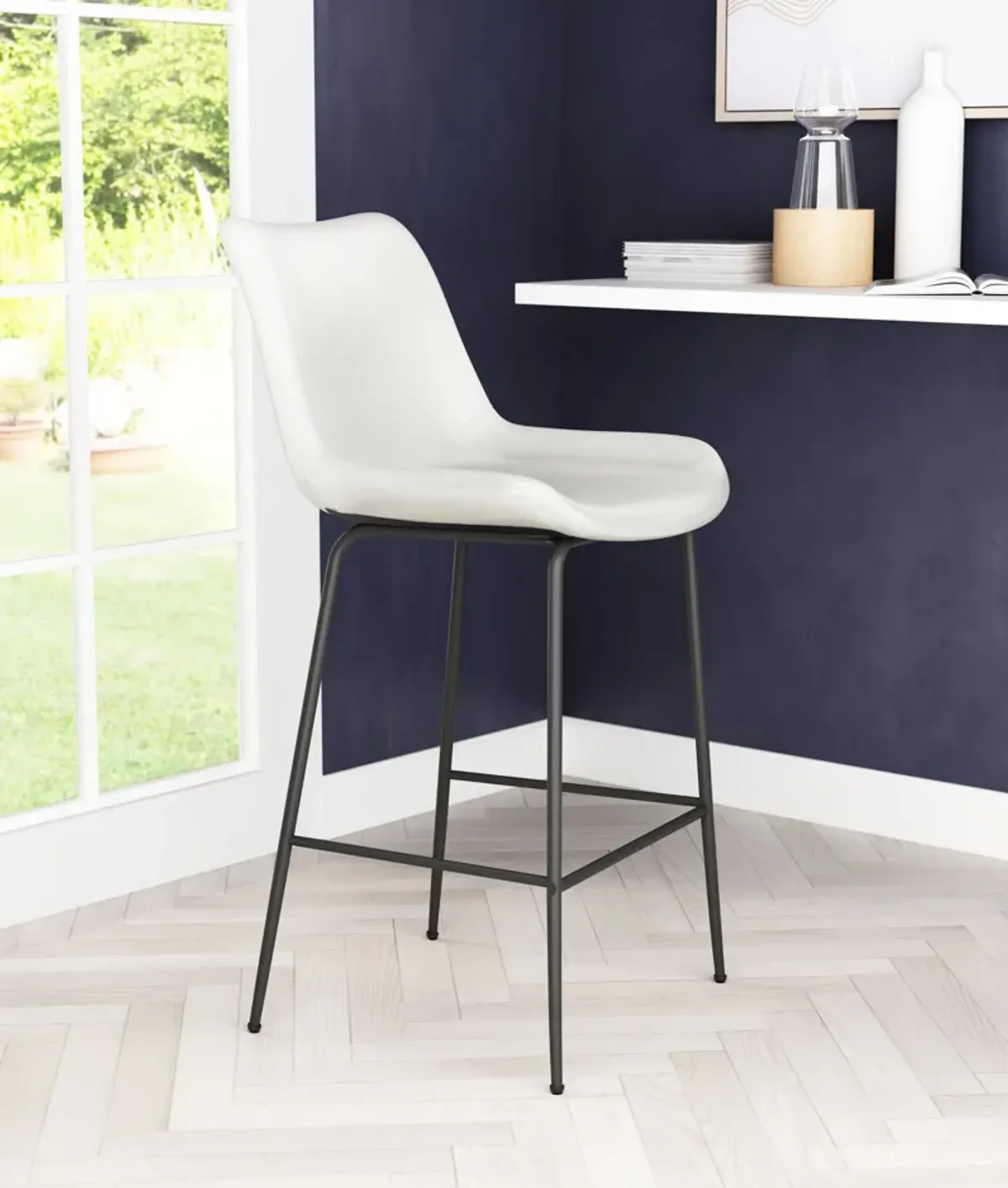 Xyon Counter-Height Stool - White