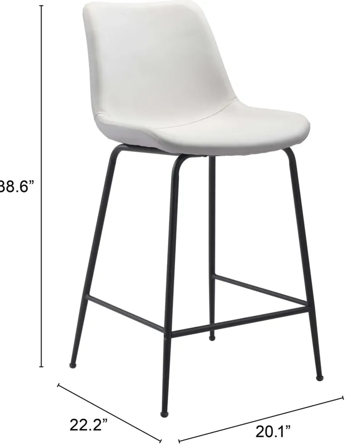 Xyon Counter-Height Stool - White