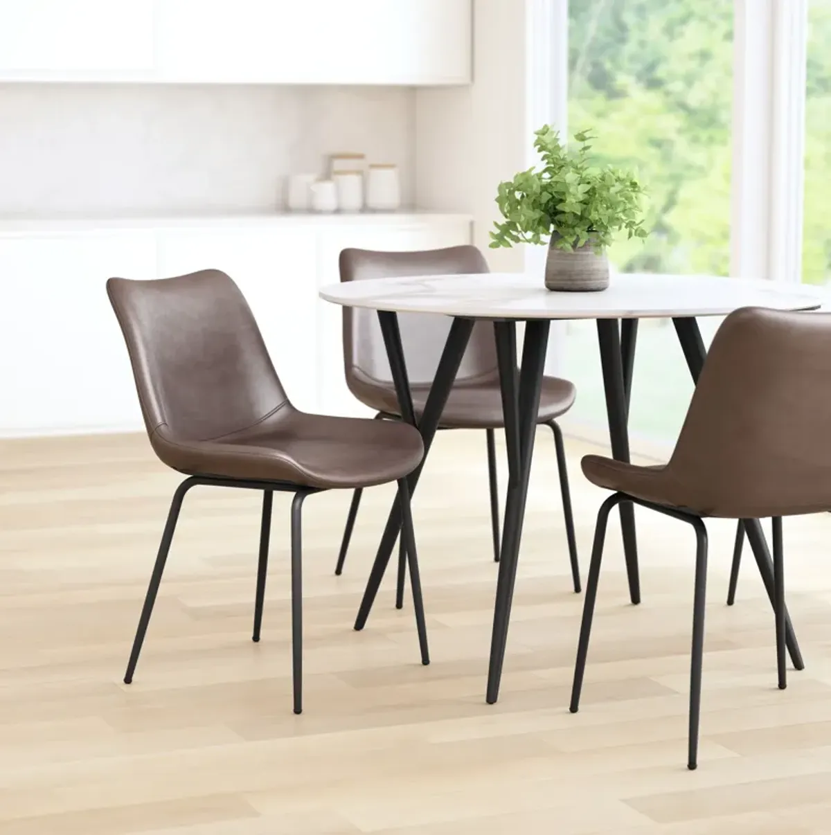 Xyon Set of 2 Dining Chairs - Brown