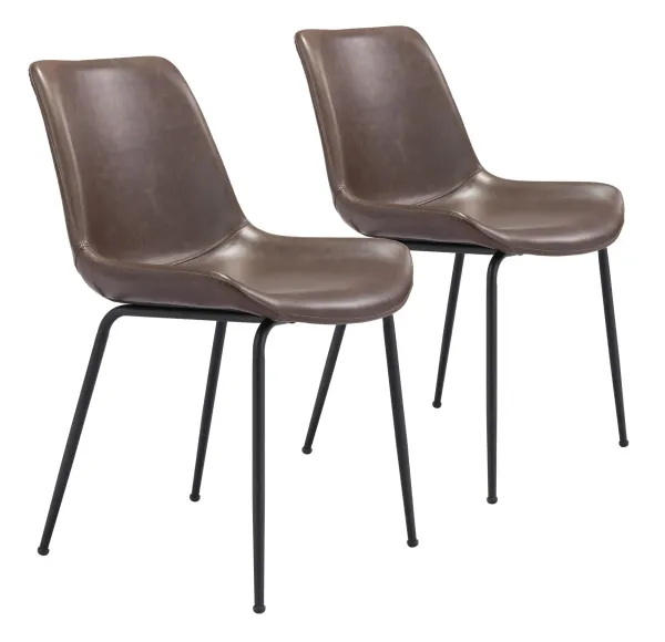 Xyon Set of 2 Dining Chairs - Brown