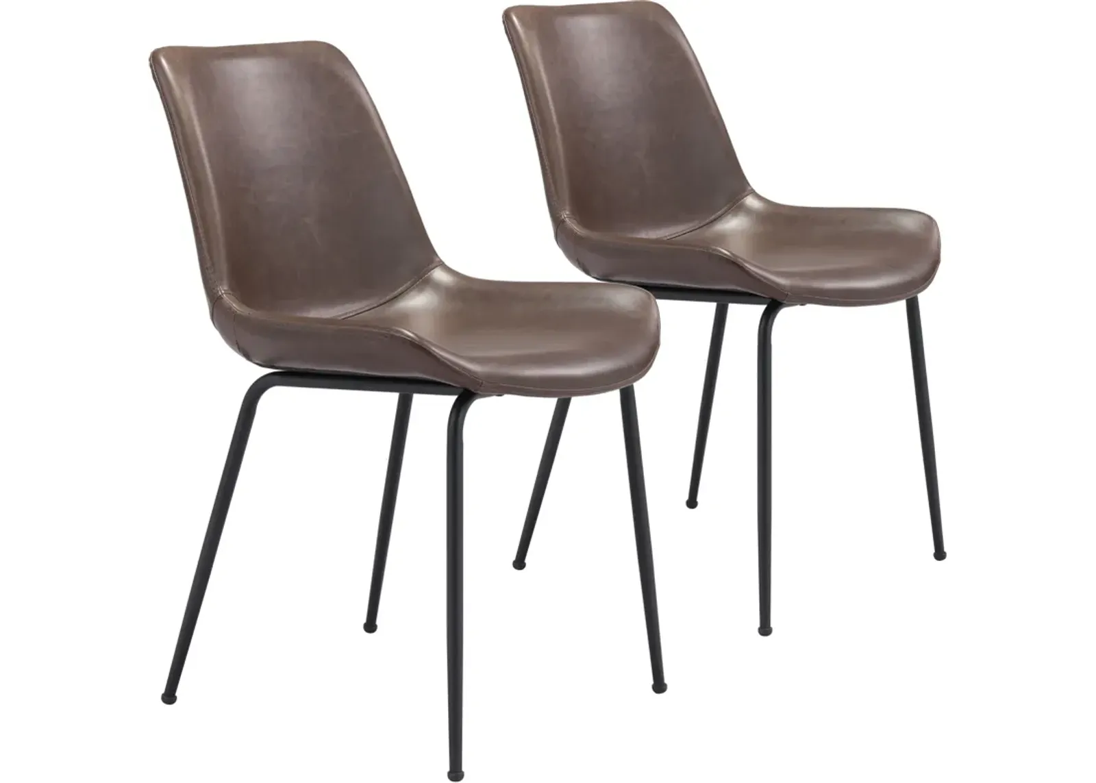 Xyon Set of 2 Dining Chairs - Brown