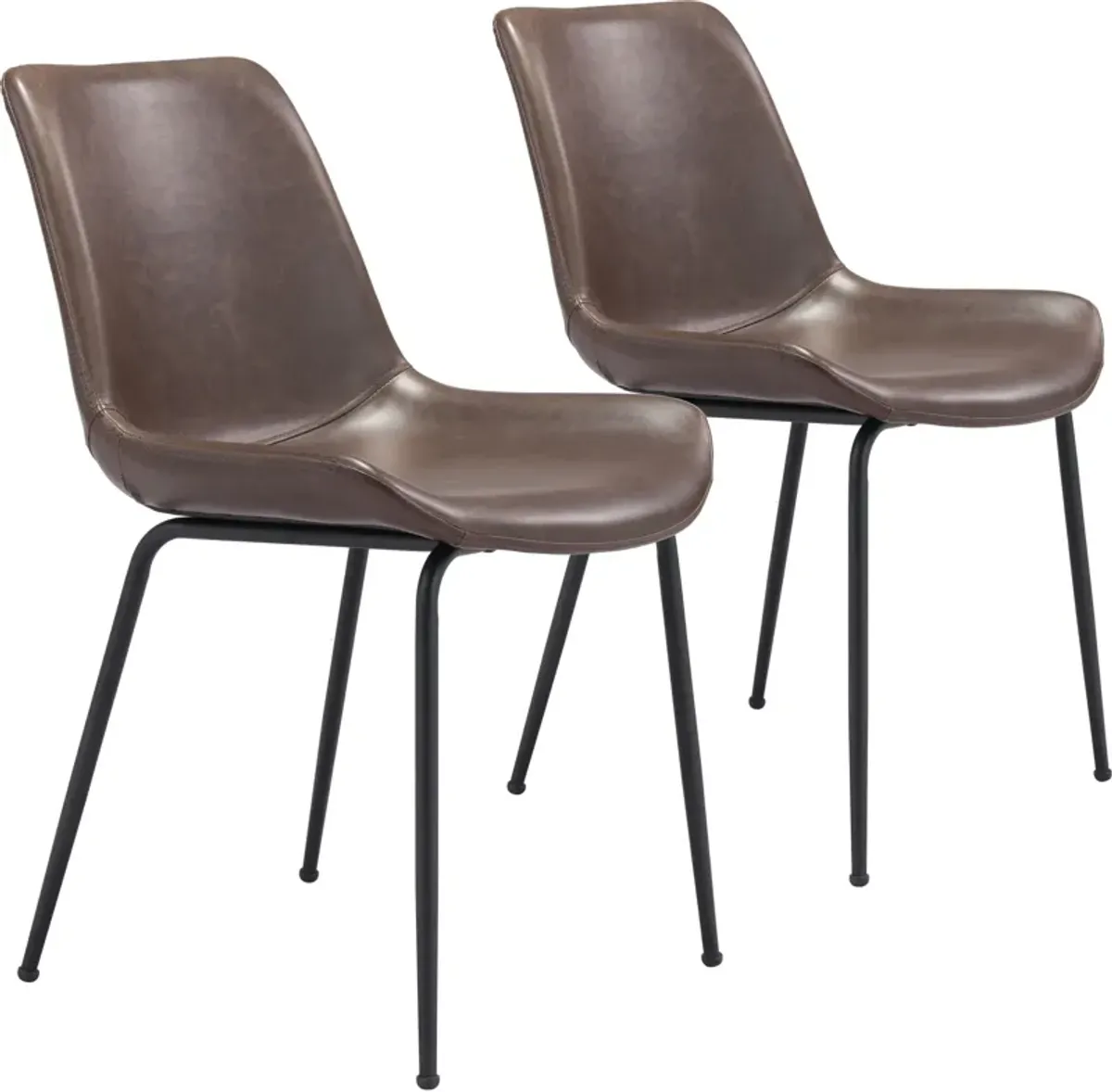 Xyon Set of 2 Dining Chairs - Brown