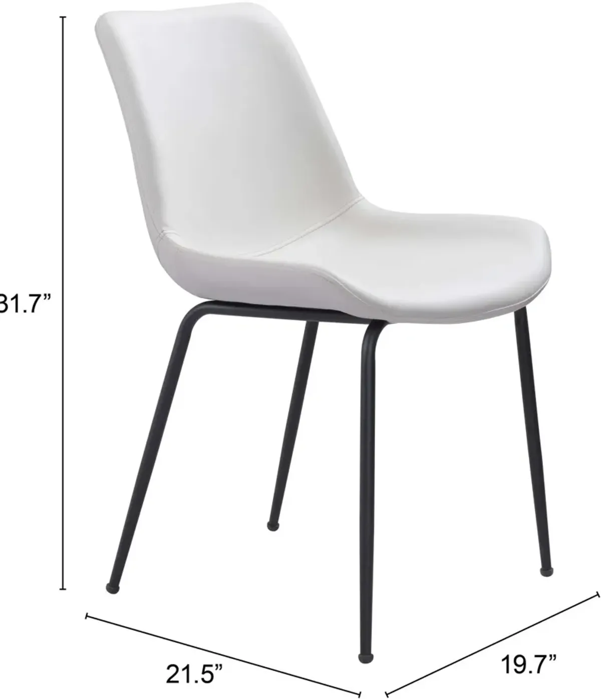 Xyon Set of 2 Dining Chairs - White