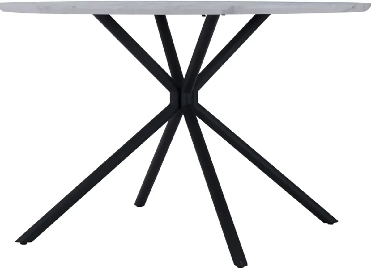 Clemens Round Dining Table - White/Black