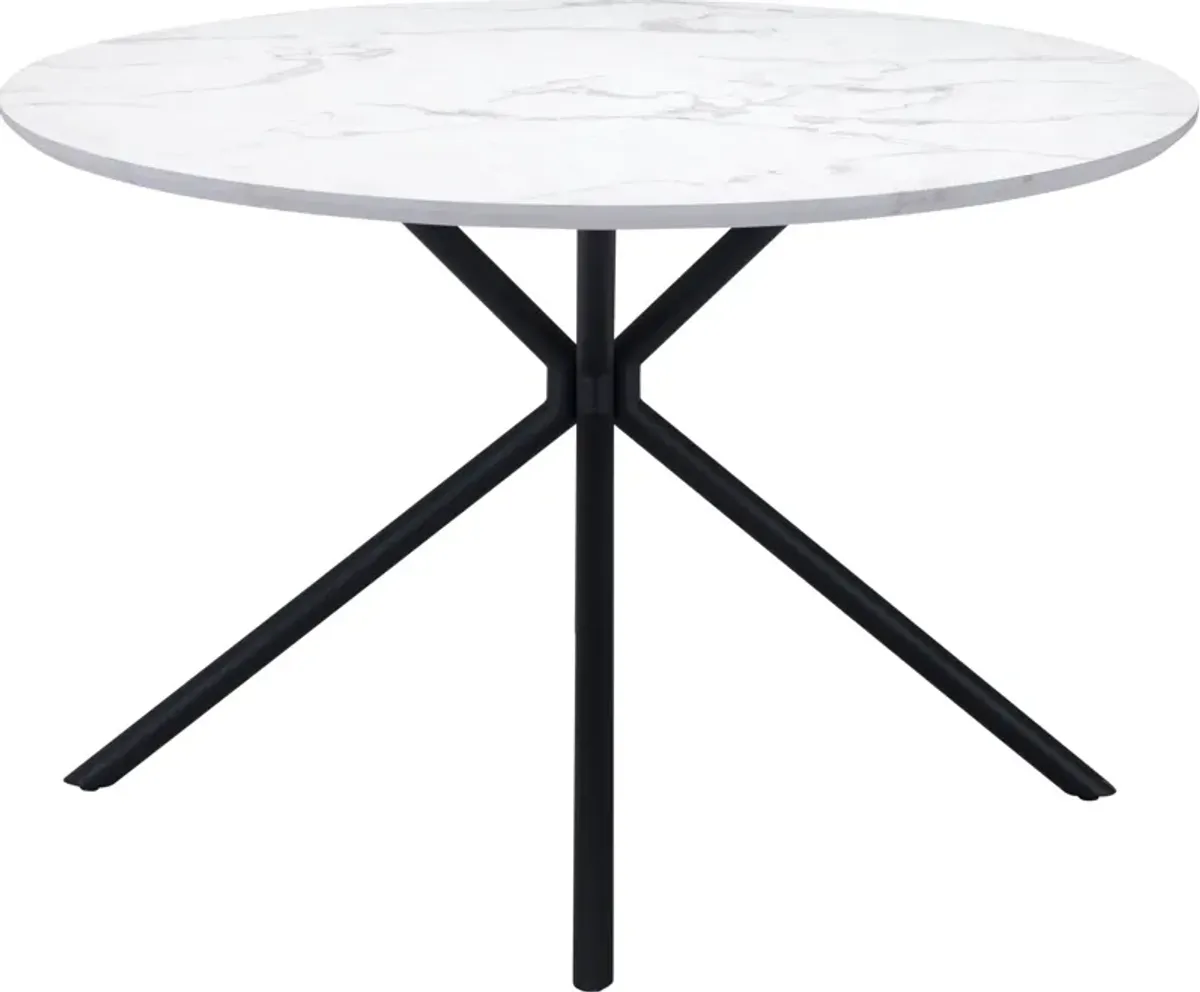 Clemens Round Dining Table - White/Black