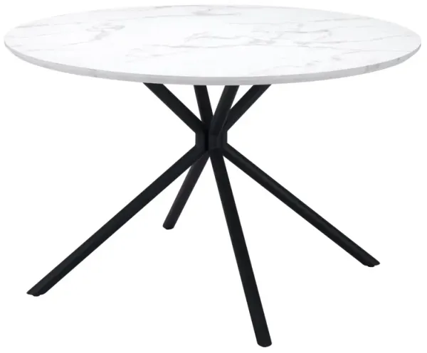 Clemens Round Dining Table - White/Black