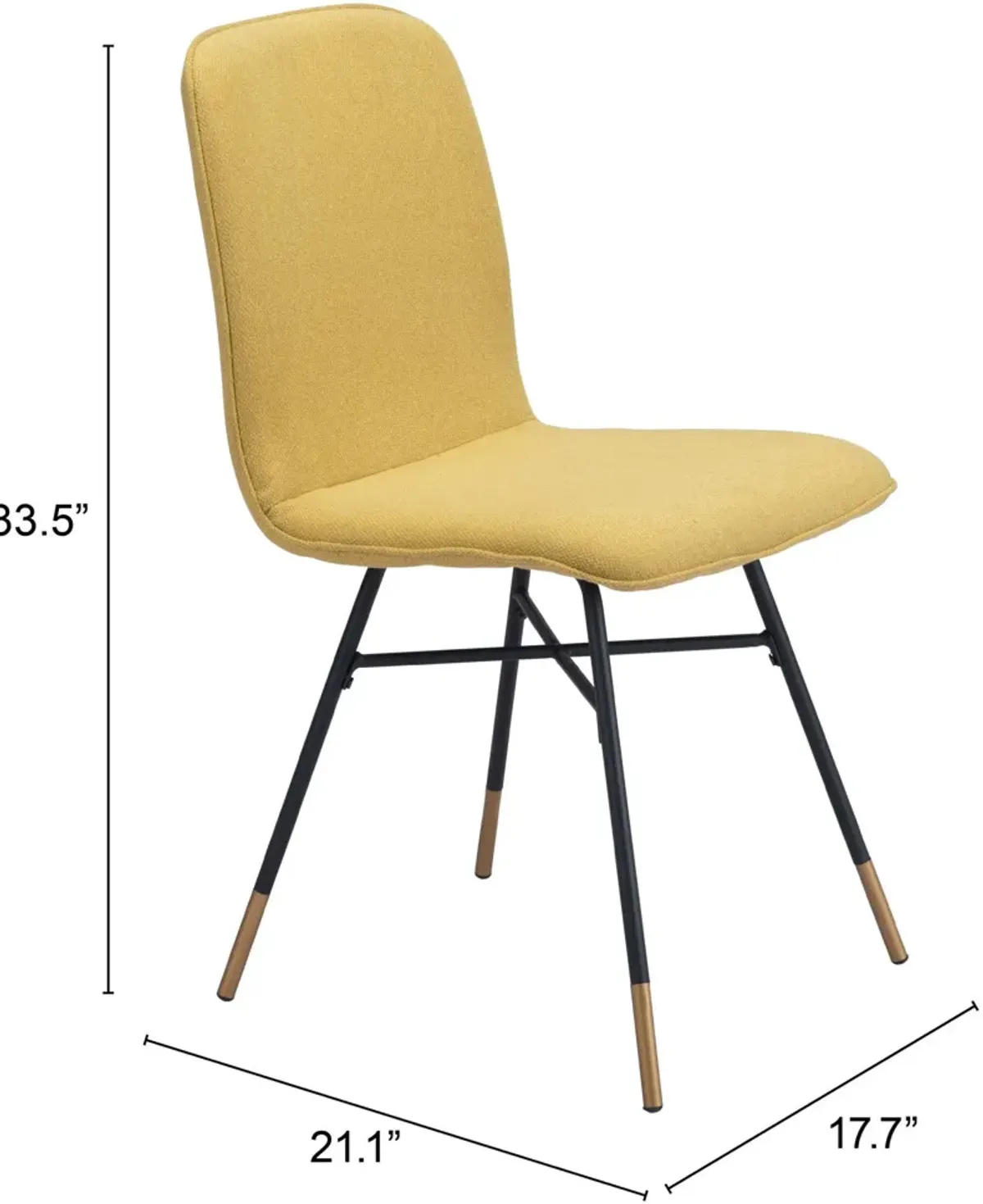 James Set of 2 Dining Chairs - Yellow