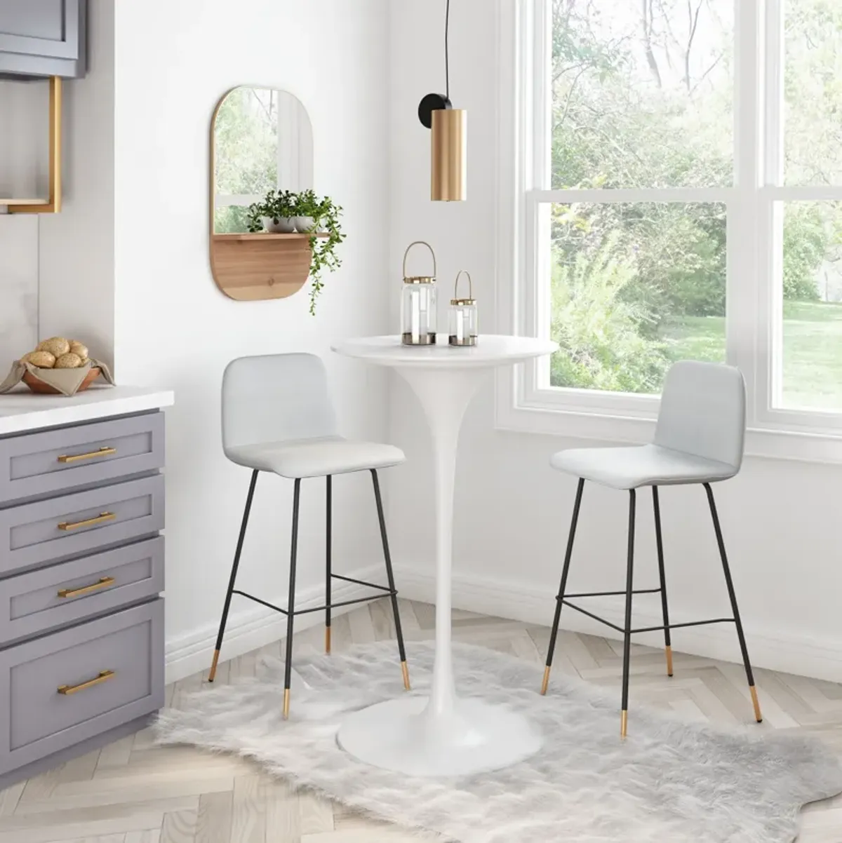 James Bar Stool - Light Gray