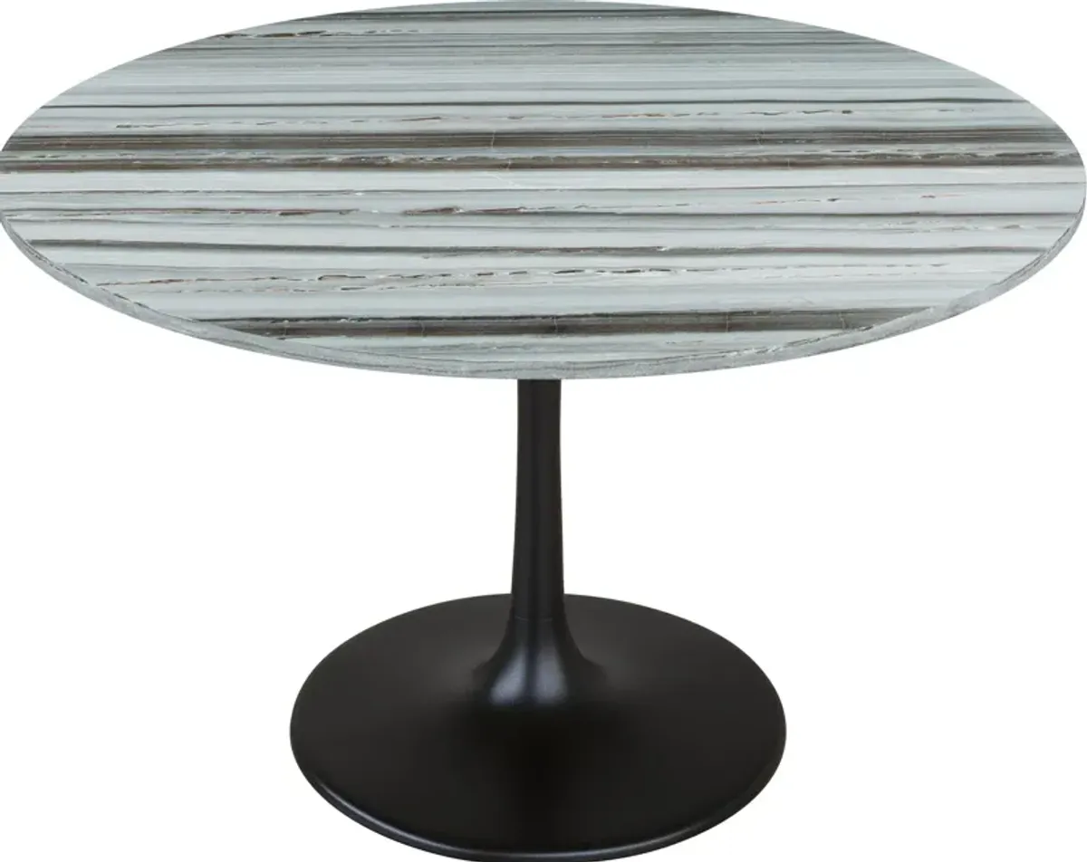 Isabella Round Dining Table - Gray/Black