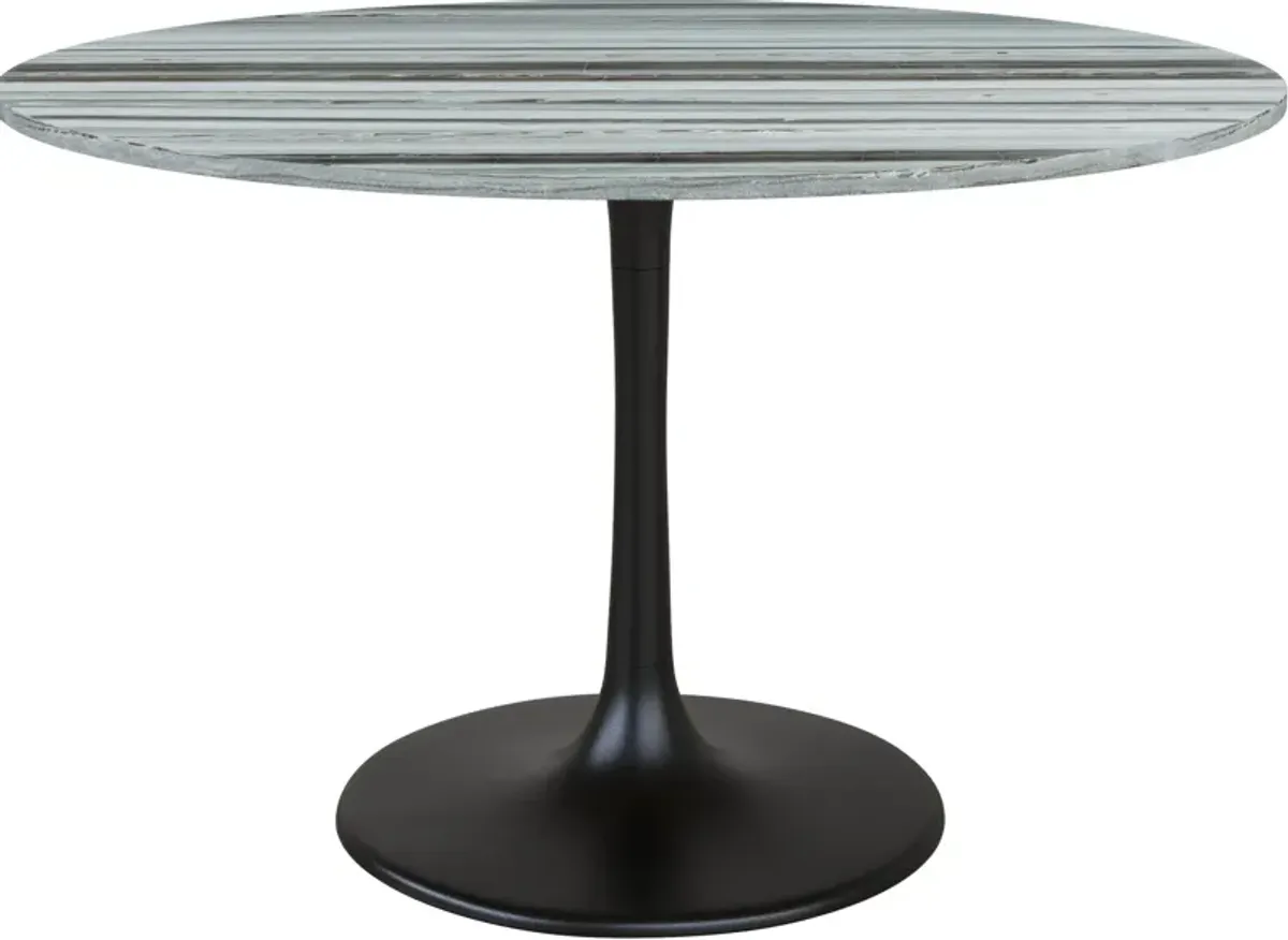 Isabella Round Dining Table - Gray/Black