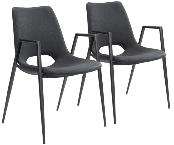 Emerson Set of 2 Dining Chairs - Black