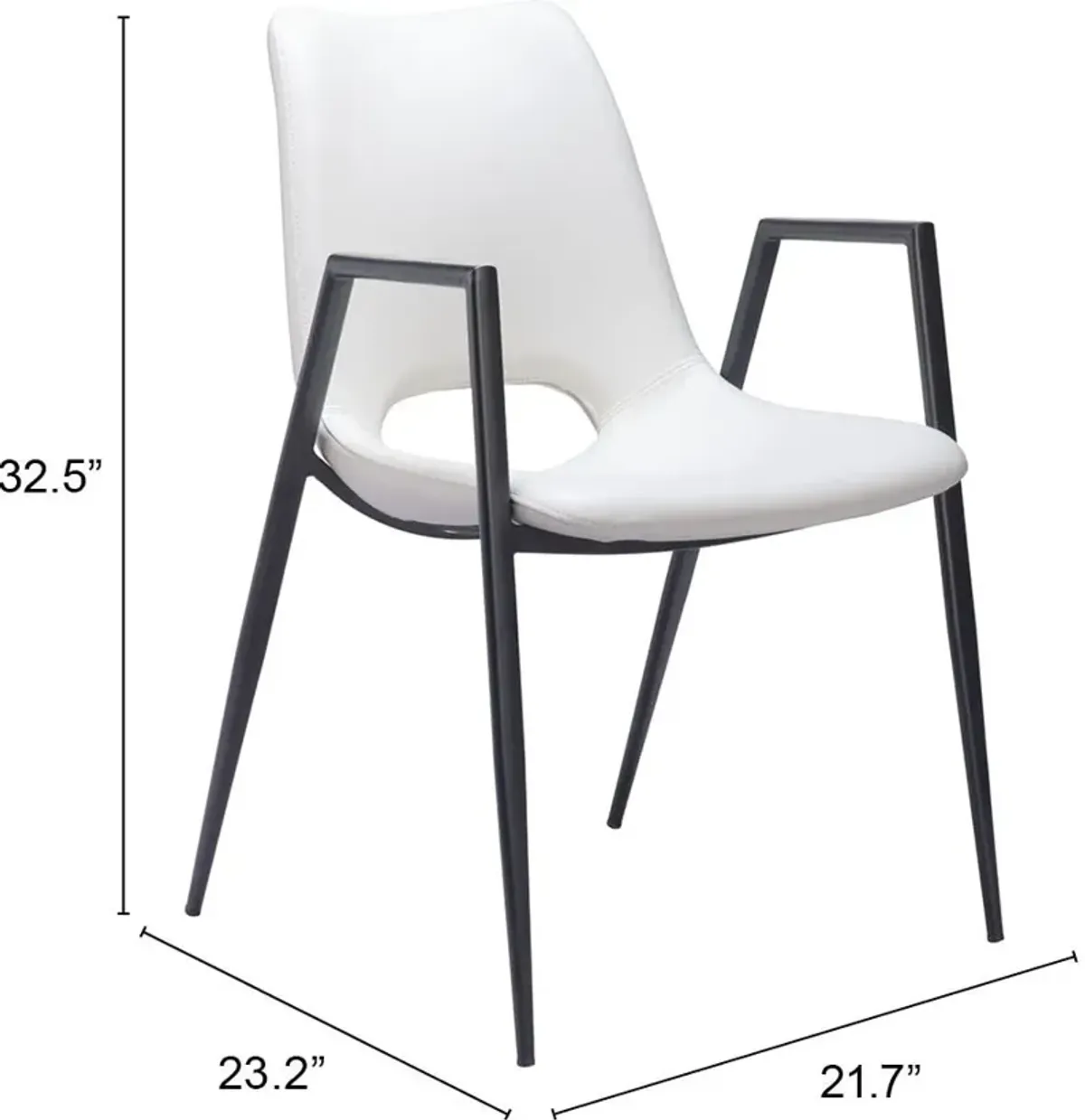 Emerson Set of 2 Dining Chairs - White/Black