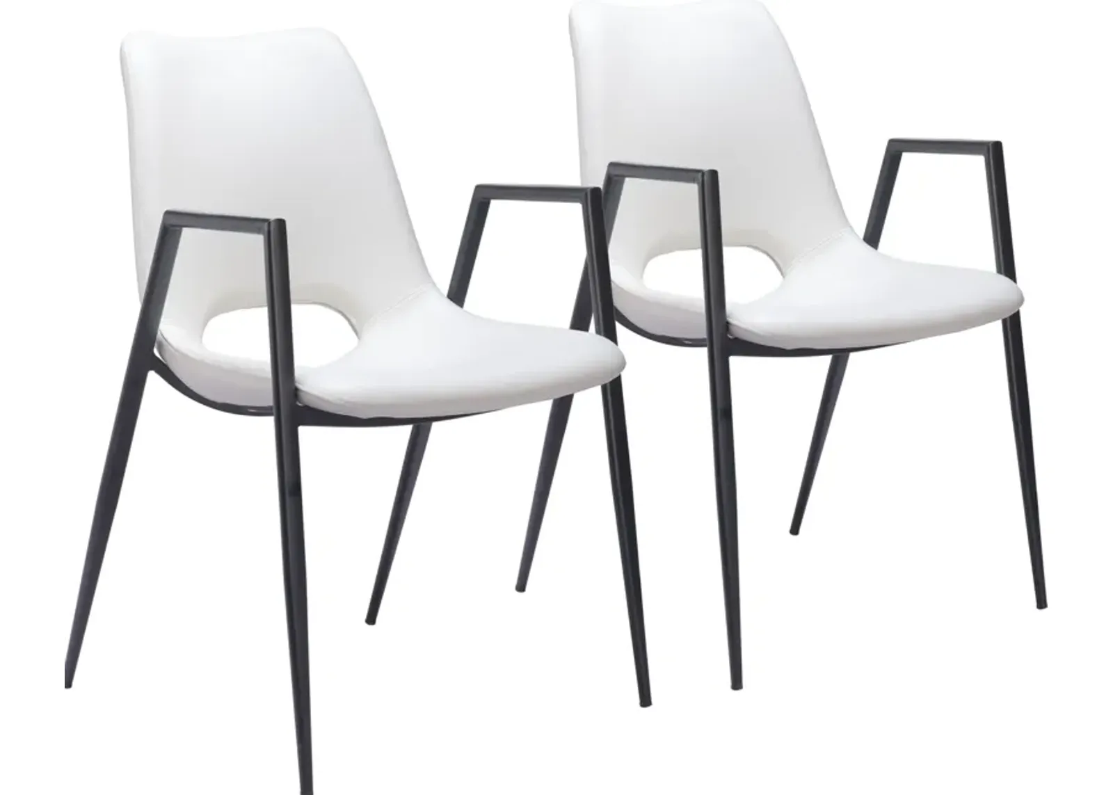 Emerson Set of 2 Dining Chairs - White/Black