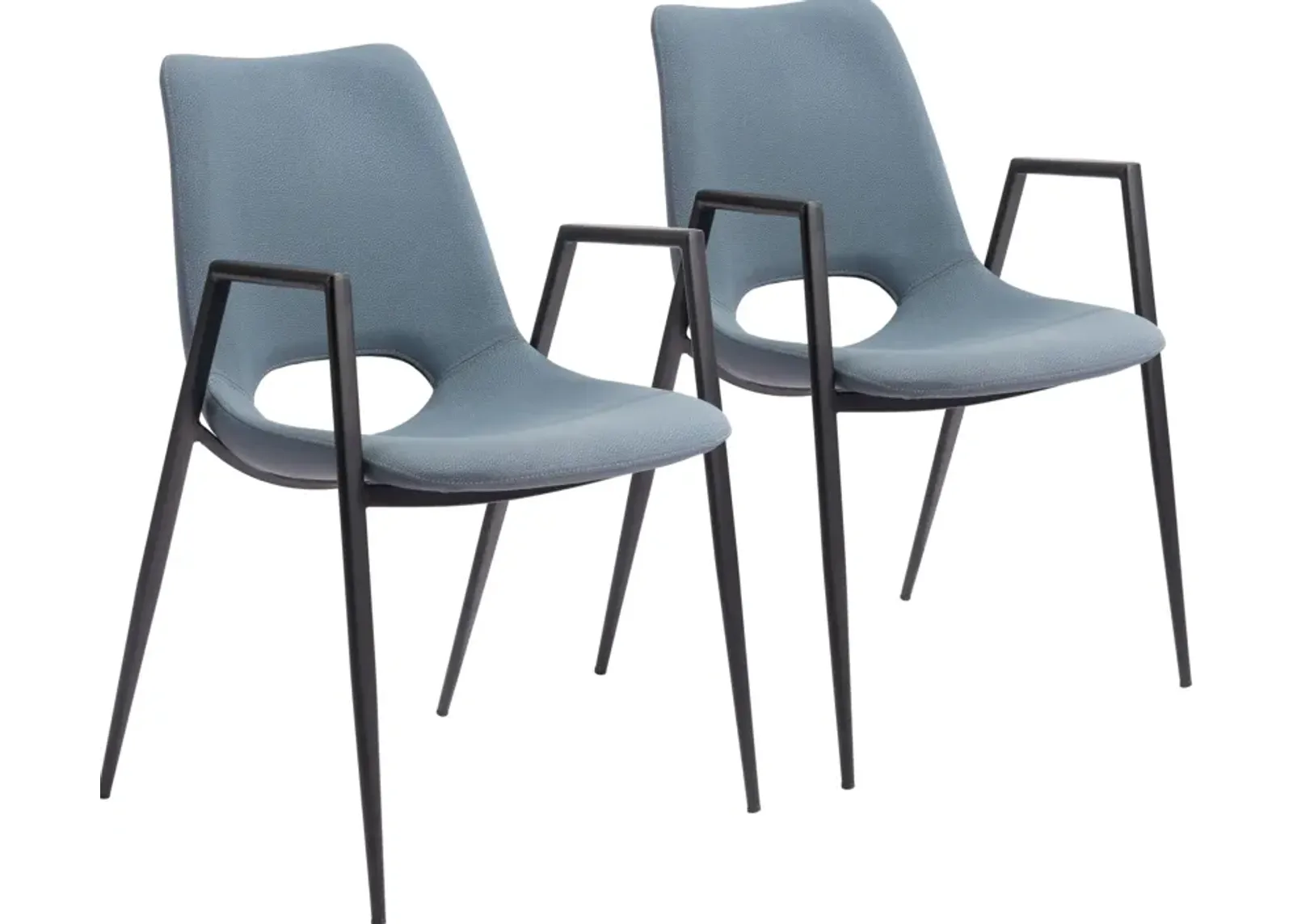 Emerson Set of 2 Dining Chairs - Blue/Black