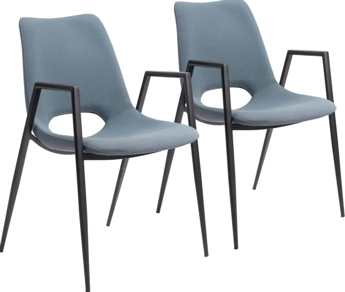 Emerson Set of 2 Dining Chairs - Blue/Black