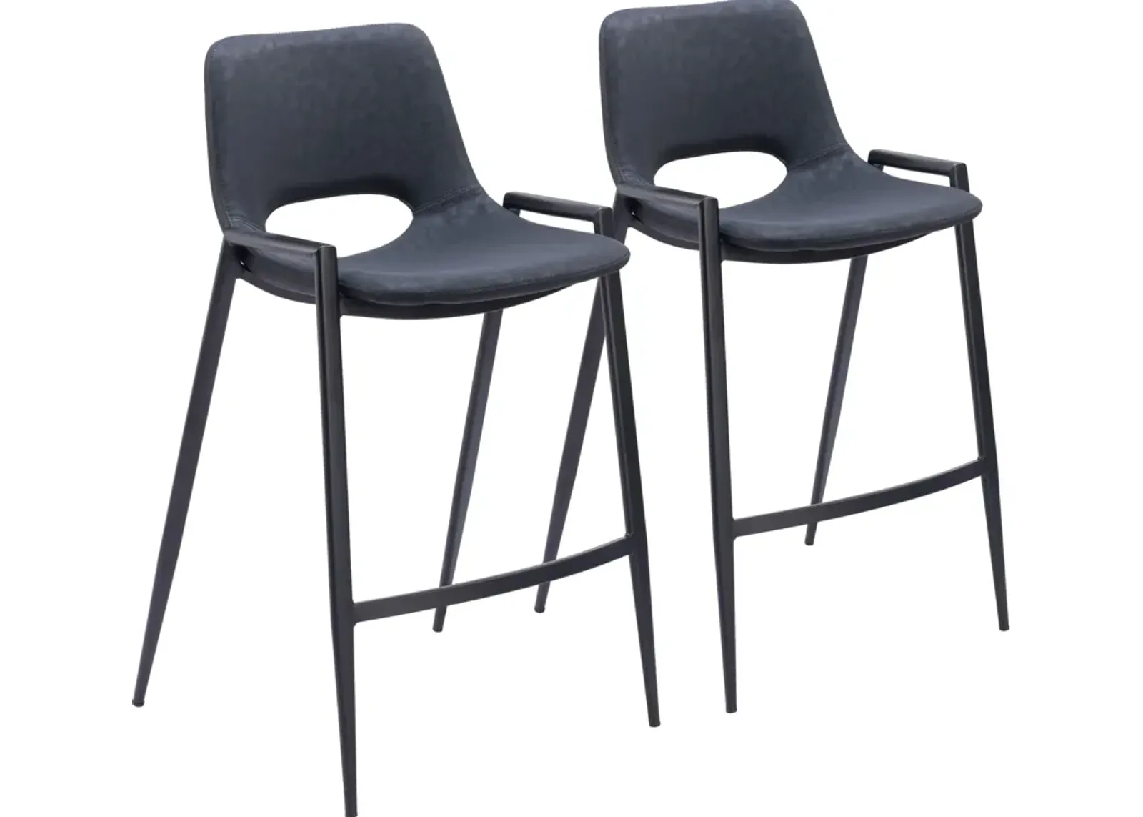 Emerson Set of 2 Counter-Height Stools - Black