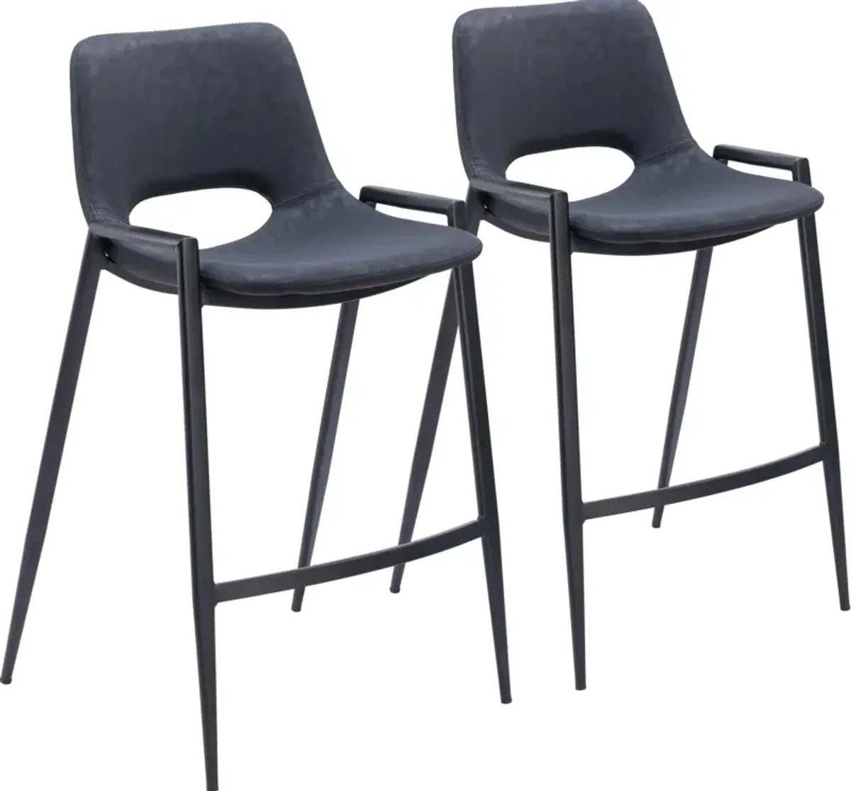 Emerson Set of 2 Counter-Height Stools - Black