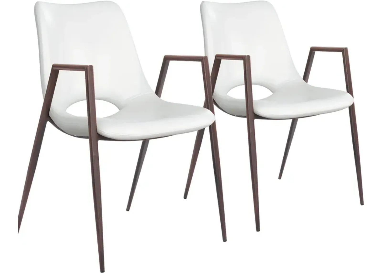 Emerson Set of 2 Dining Chairs - White/Walnut