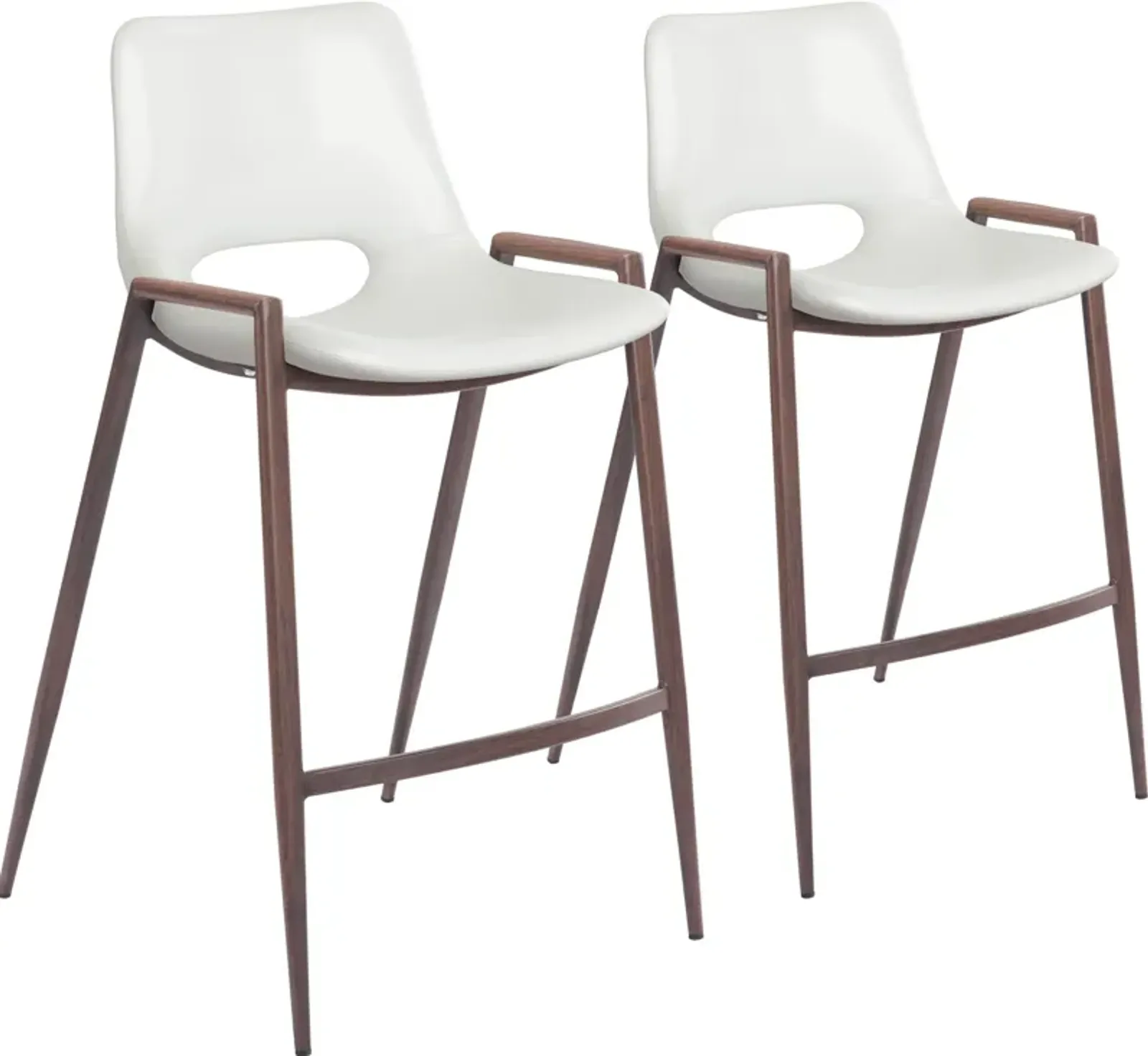 Emerson Set of 2 Counter-Height Stools - White/Walnut