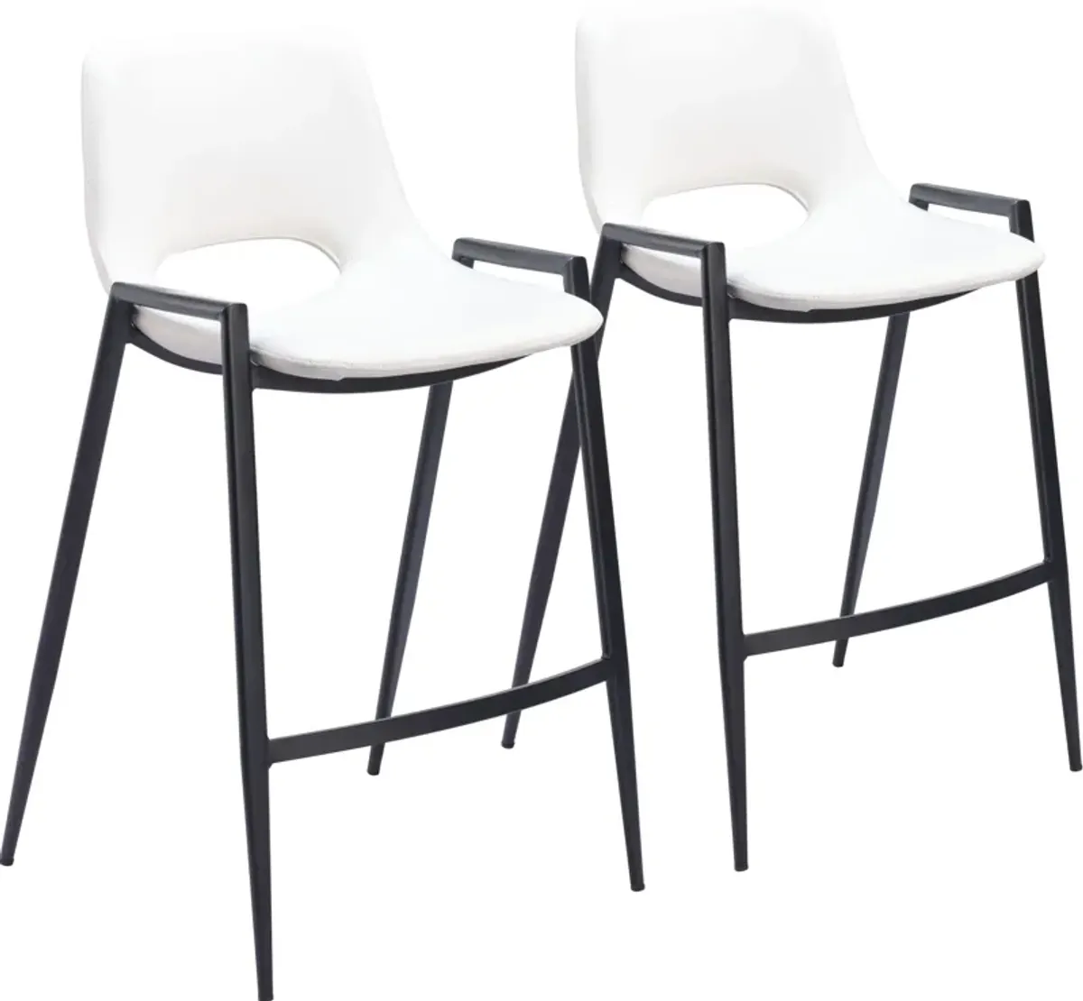 Emerson Set of 2 Counter-Height Stools - White/Black