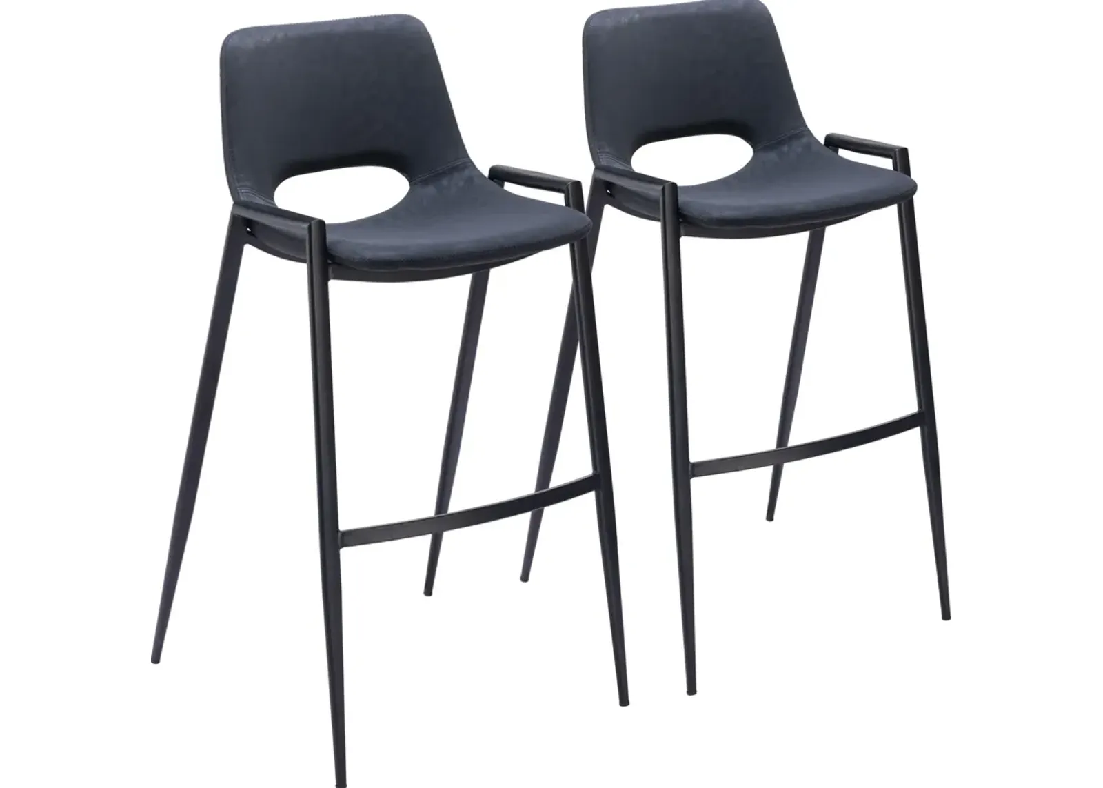 Emerson Set of 2 Bar Stools - Black