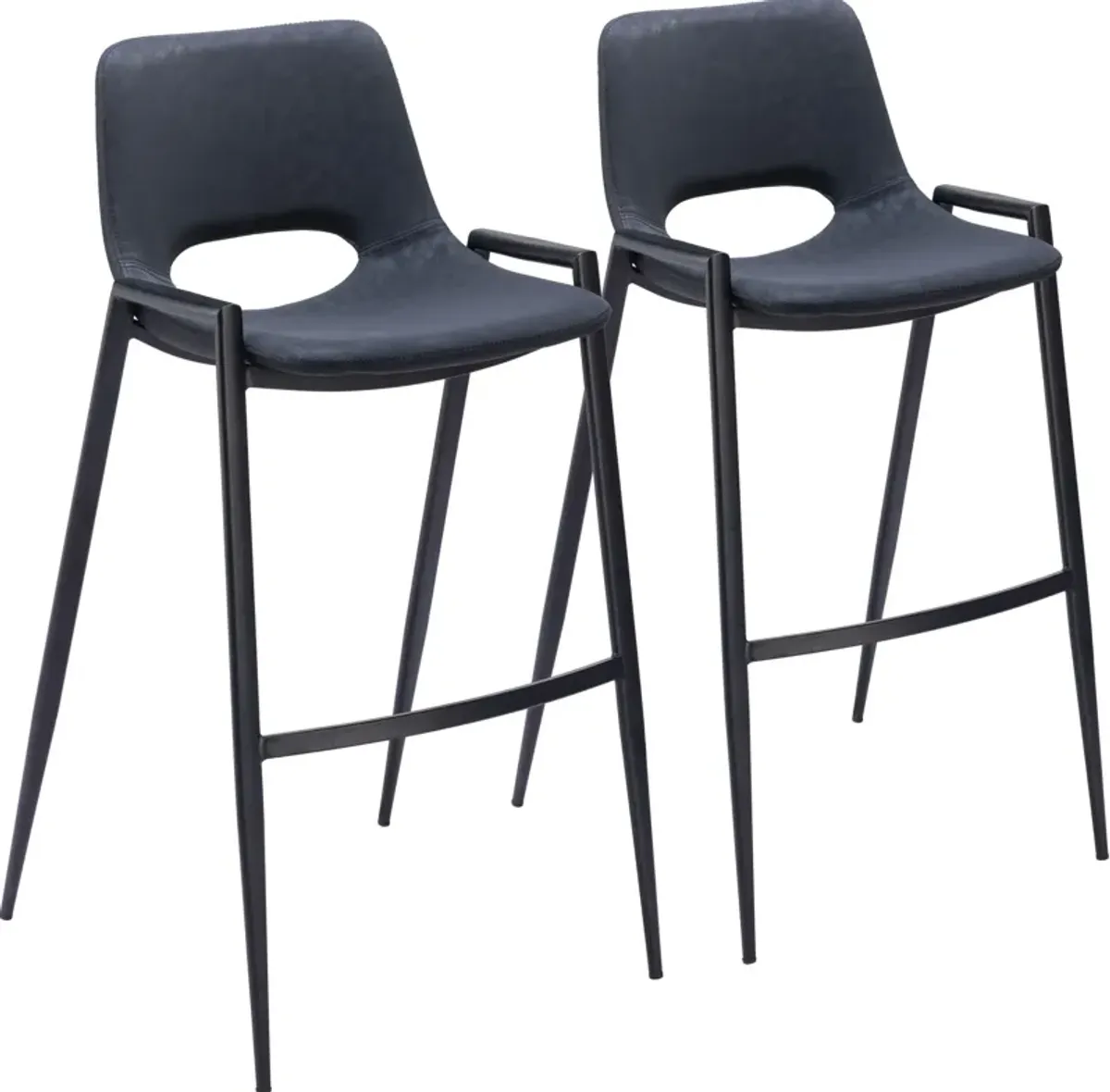 Emerson Set of 2 Bar Stools - Black