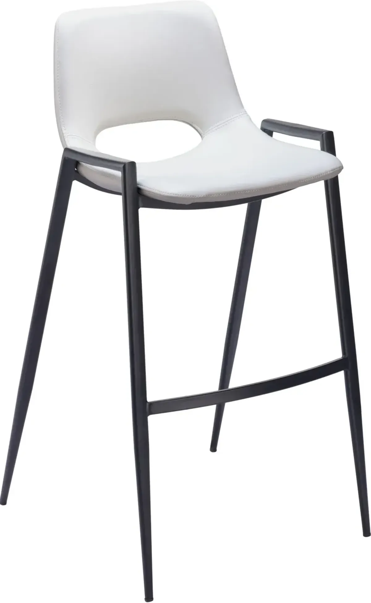 Emerson Set of 2 Bar Stools - White/Black