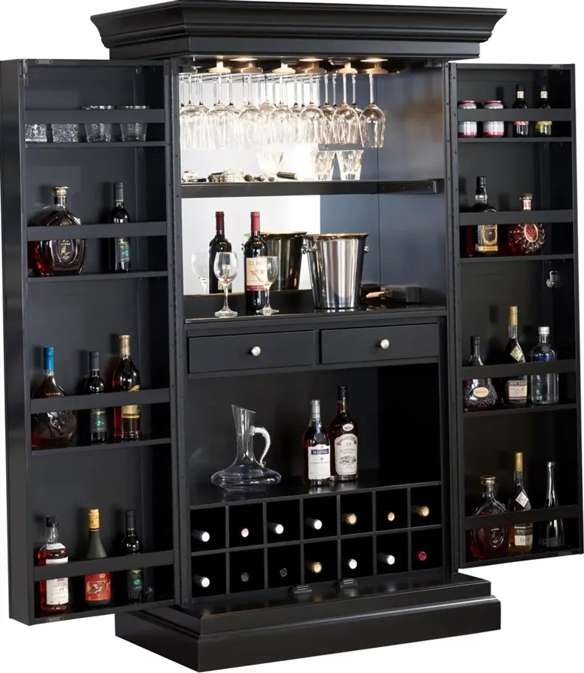 Nadini Wine and Bar Cabinet - Black