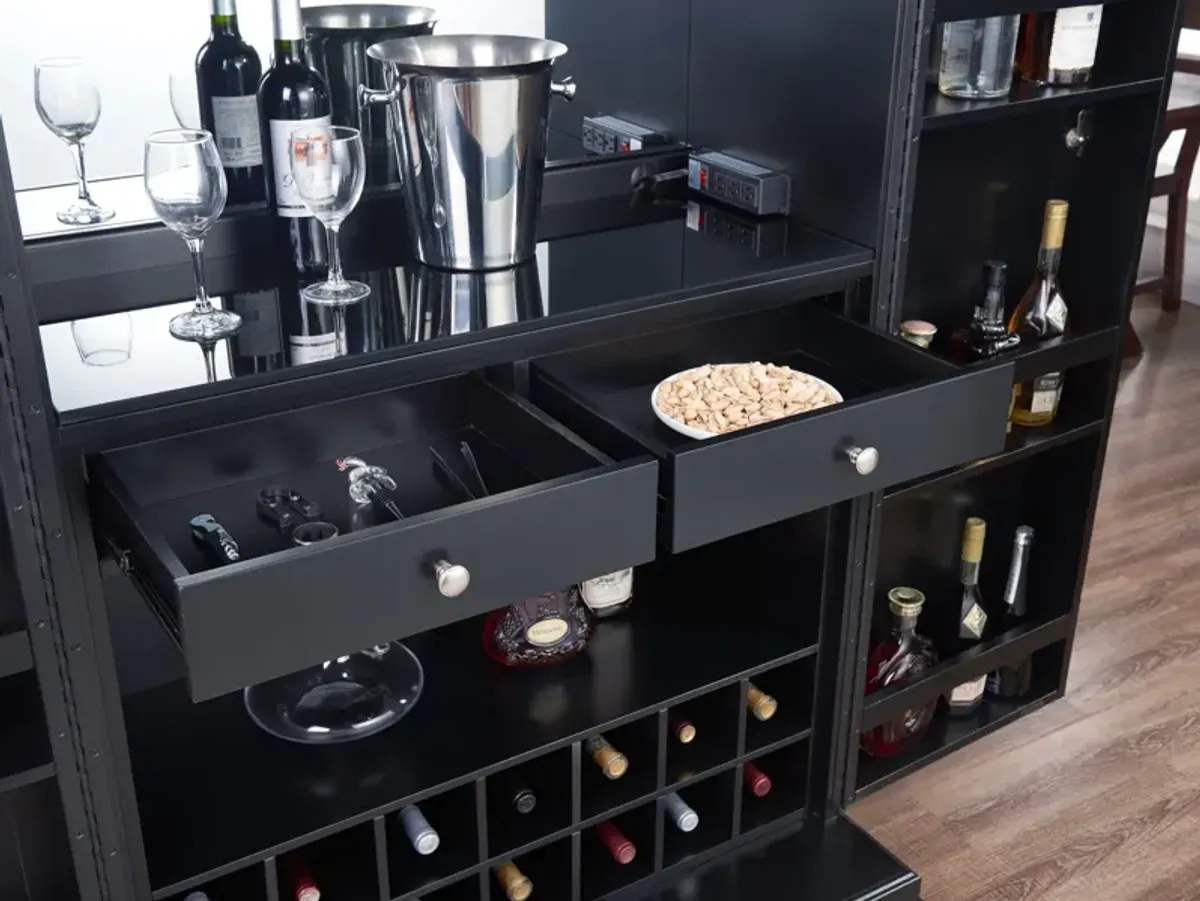 Nadini Wine and Bar Cabinet - Black