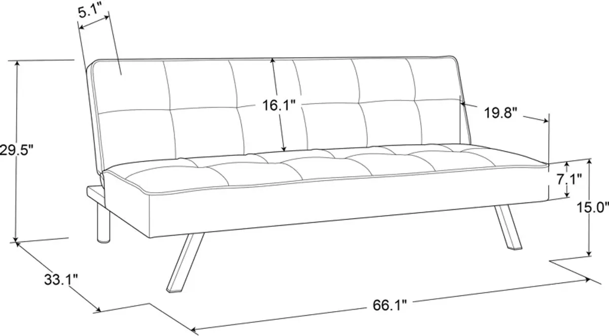 Serta Tiegan Futon - Charcoal