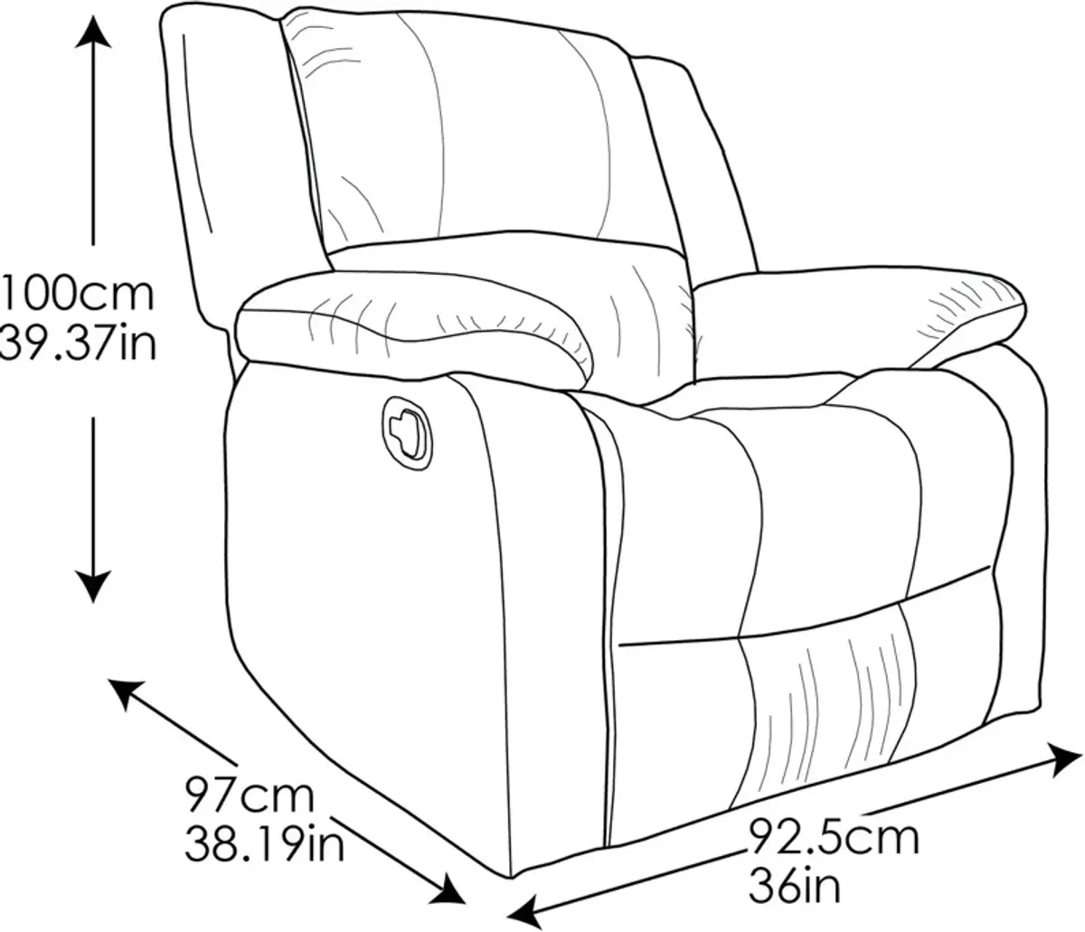 Brandon Manual Recliner - Brown