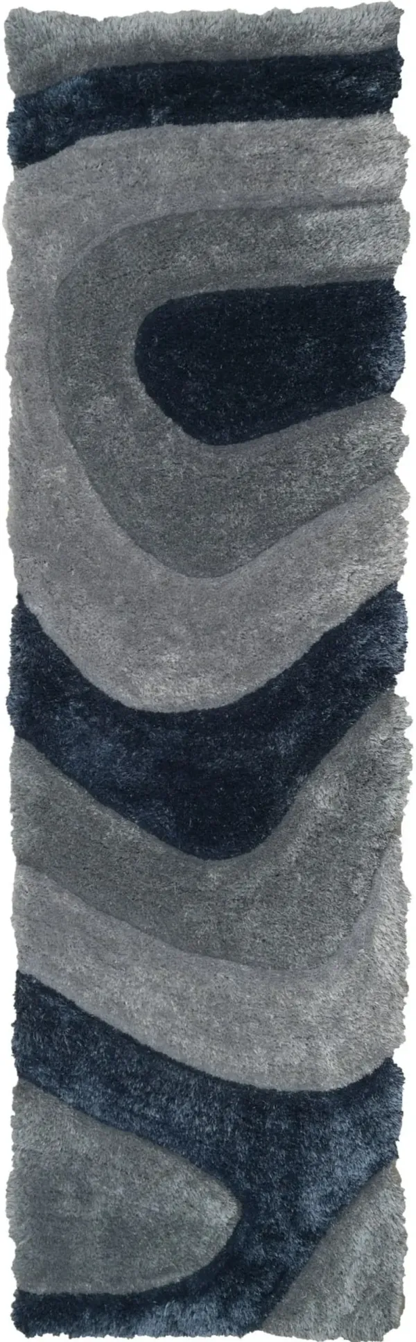 Bayou 2' x 8' Runner - Gray/Light Gray/Blue