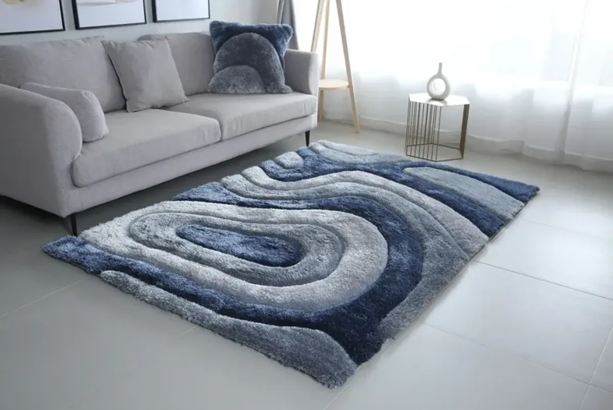 Bayou 3' x 5' Area Rug - Gray/Light Gray/Blue